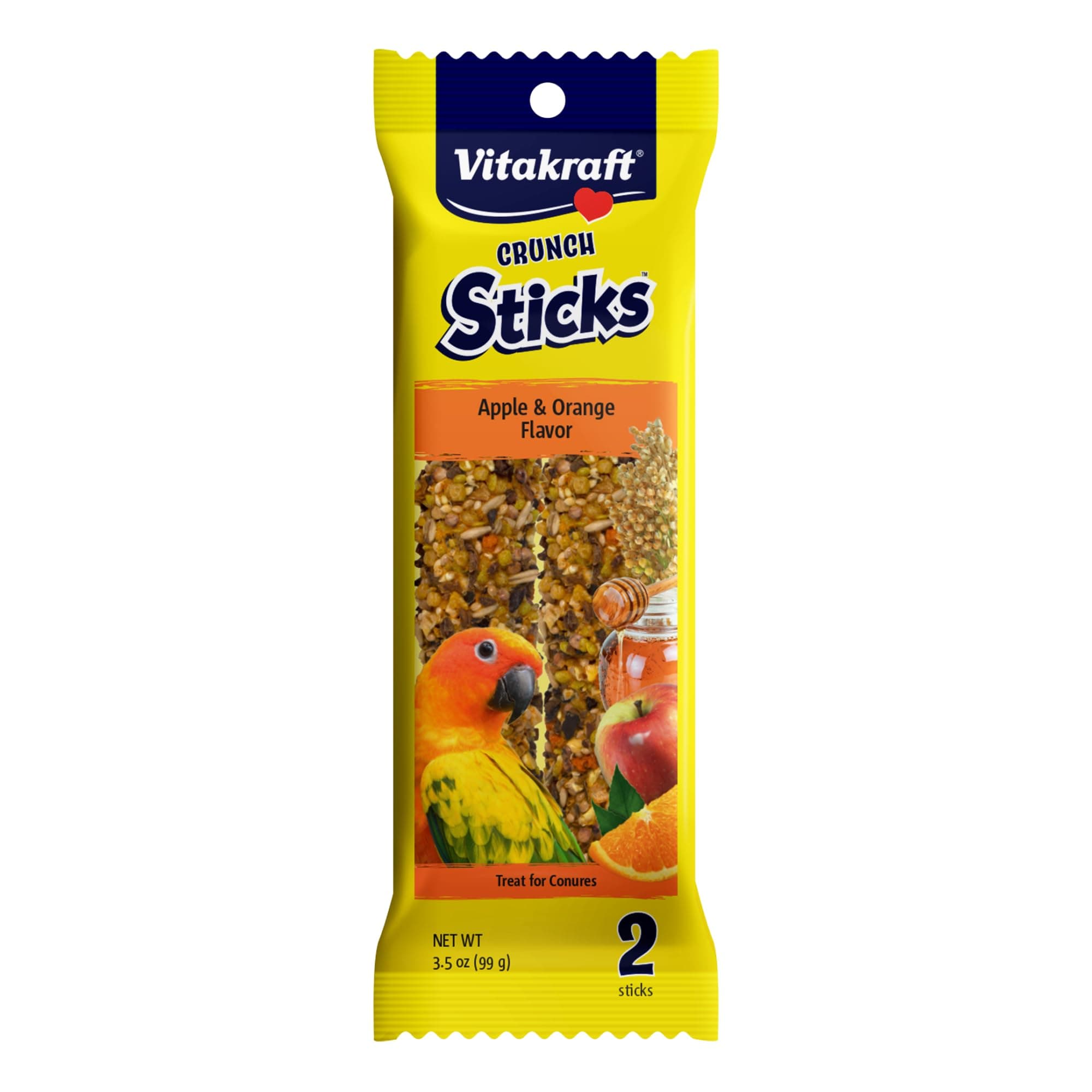 MELARQT Vitakraft Conure Treat Sticks - Apple and Orange - 3.5Oz
