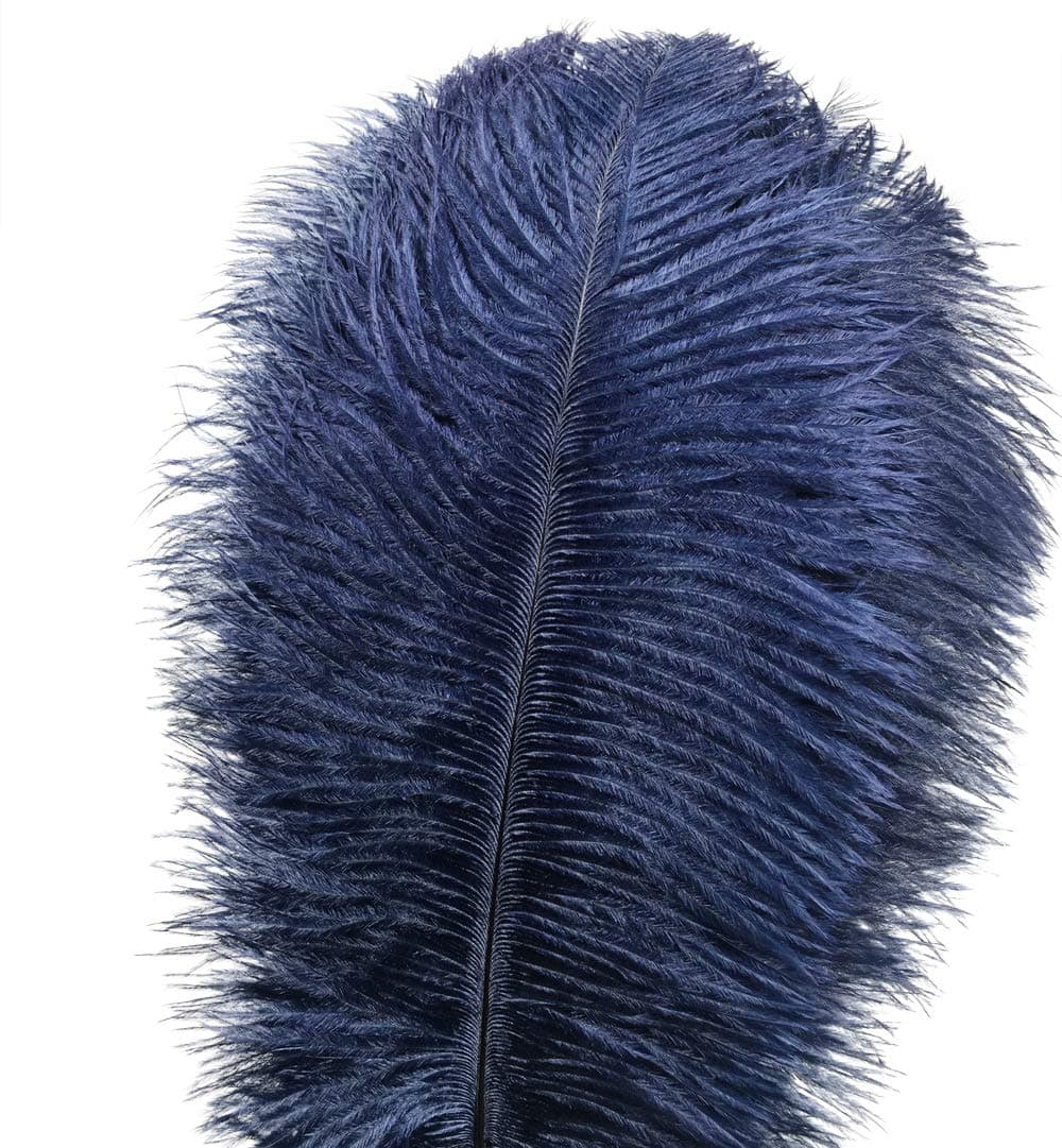 Lampu 10pcs Ostrich Feathers 12-14 inch(30-35cm) Plume Home Wedding Decoration（Navy blue）