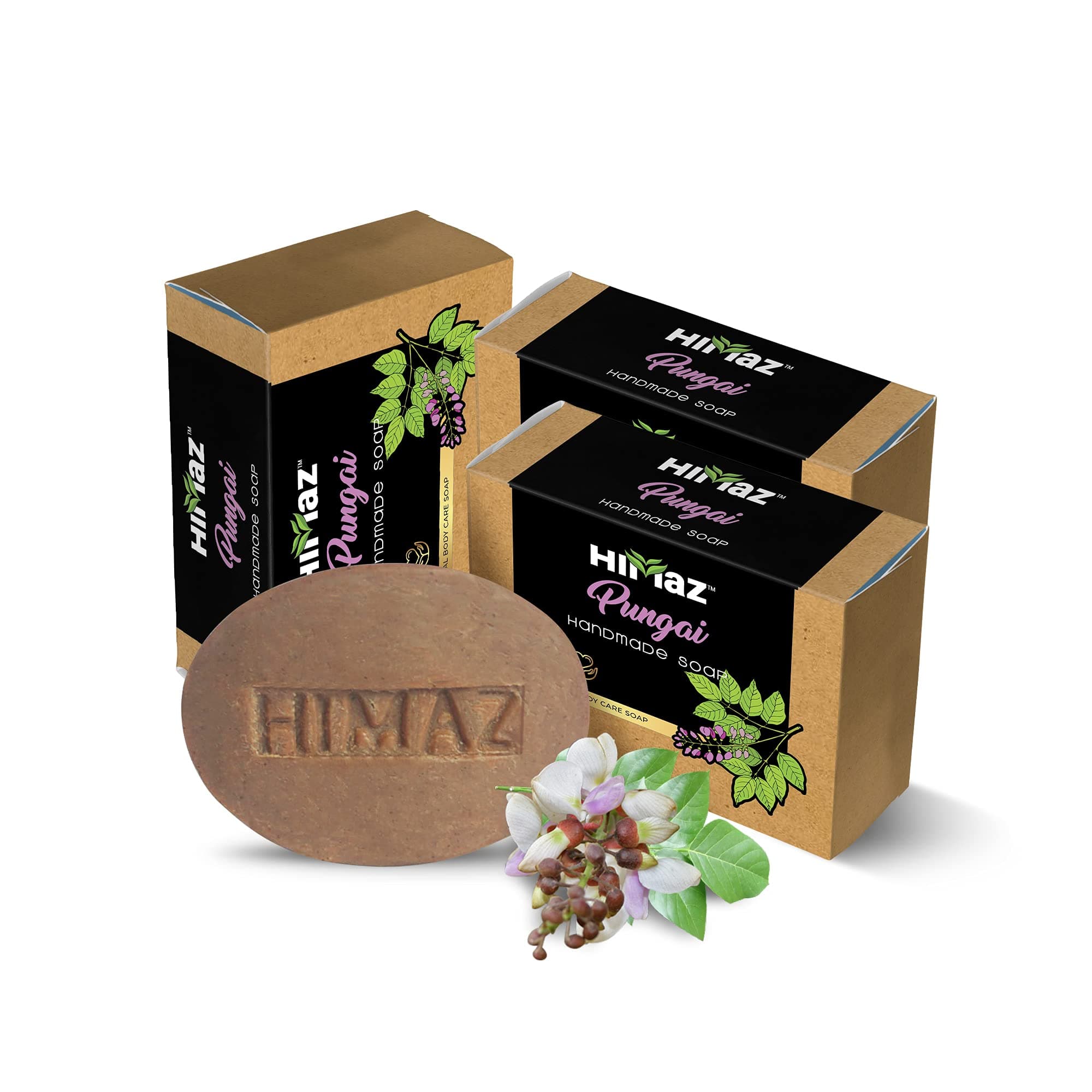 Pungai Hanmade Soap (75gm) PACK OF 3 - Ungu (Pongamia Pinnata) | Deep Pore Cleansing