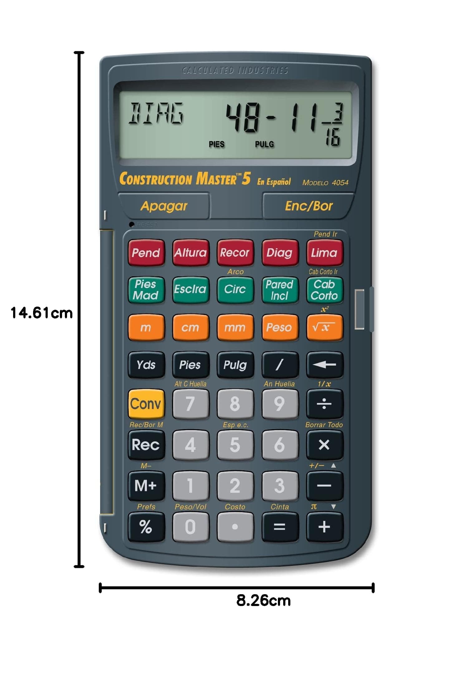 Calculated Industries 4054 Construction Master 5 en Espanol Construction Feet-Inch-Fraction Calculator for Carpenters [Calculadora de construcción con pies, pulgadas y fracciones para carpinteros]