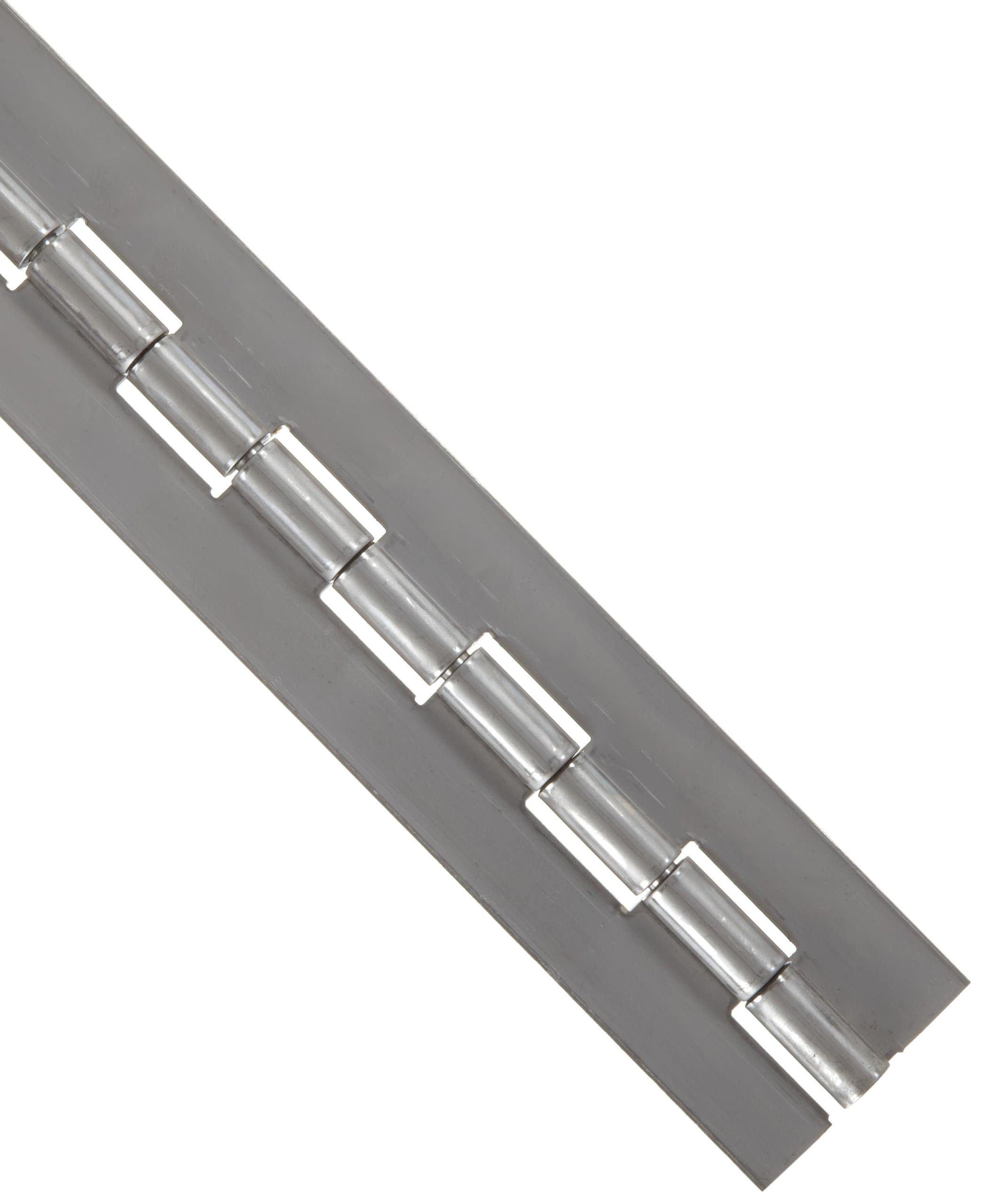 Stainless Steel 316 Continuous Hinge Without Holes, Unfinished, 0.072" Leaf Thickness, 2" Open Width, 1/4" Pin Diameter, 1" Knuckle Length, 7' Long (Pack of 1)