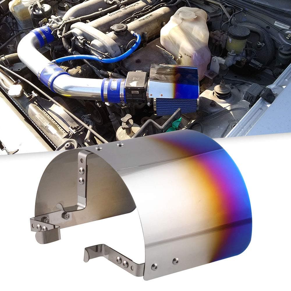 RYANSTAR Universal Air Intake Filter Cover Heat Shield Stainless Steel Cover compatible with 2.5-3.5" Cone Filter