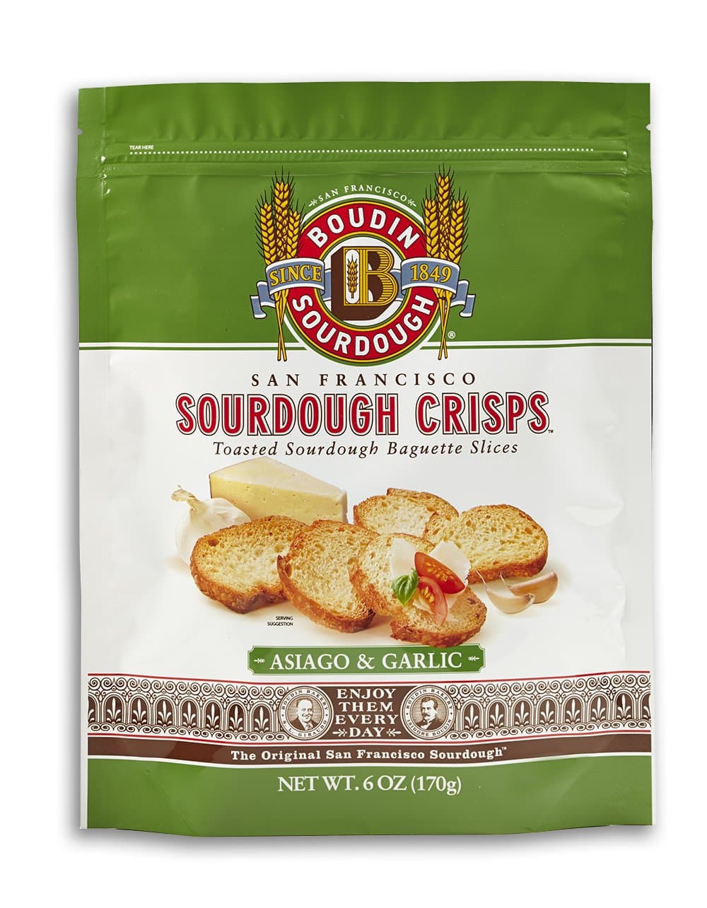 San Francisco Boudin Bakery Sourdough Crisps-Asiago & Garlic