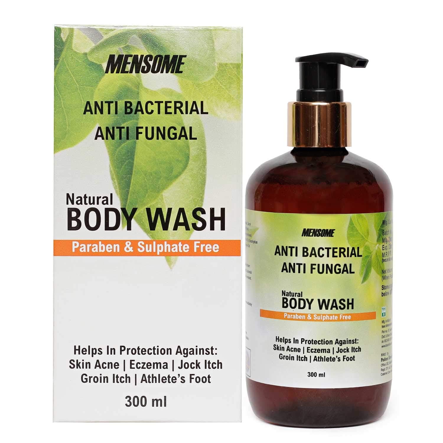MENSOME Anti Bacterial and Anti Fungal Body Wash with Apple Cider Vinegar, Oregano Oil, Turmeric Oil - 300ml