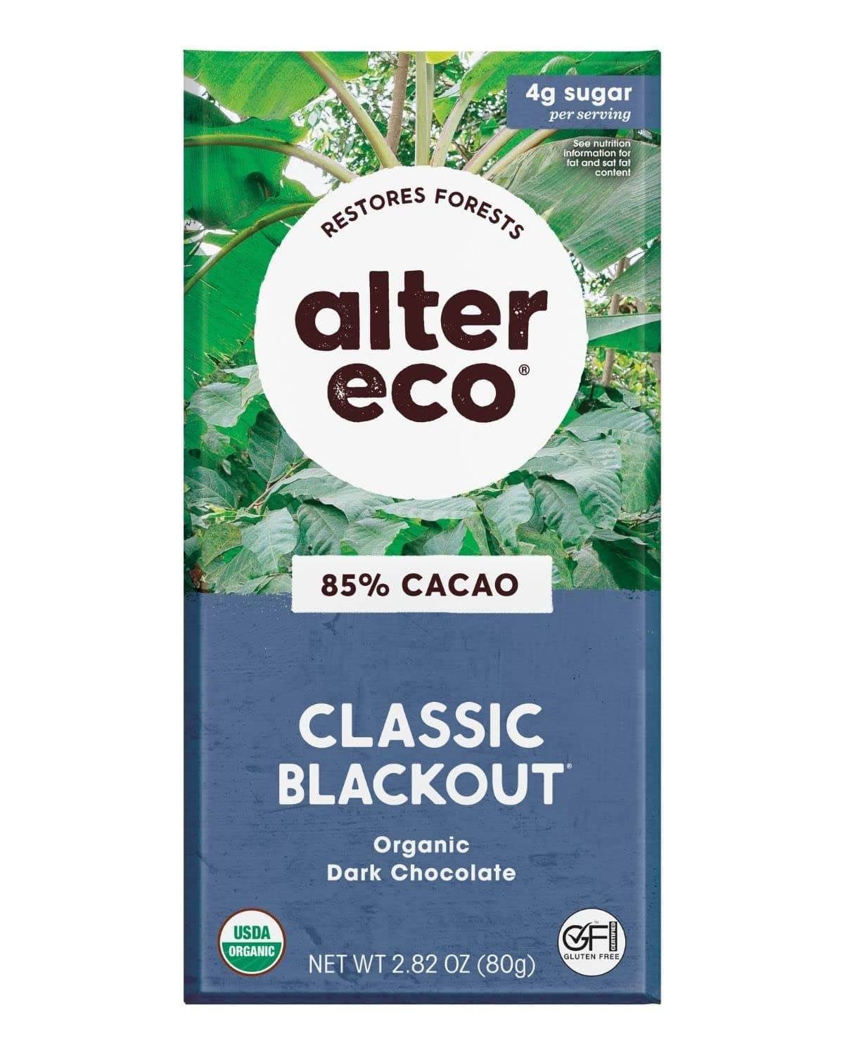 Alter Eco - Organic Chocolate Cocoa Dark Blackout 2.82 Oz. 123744