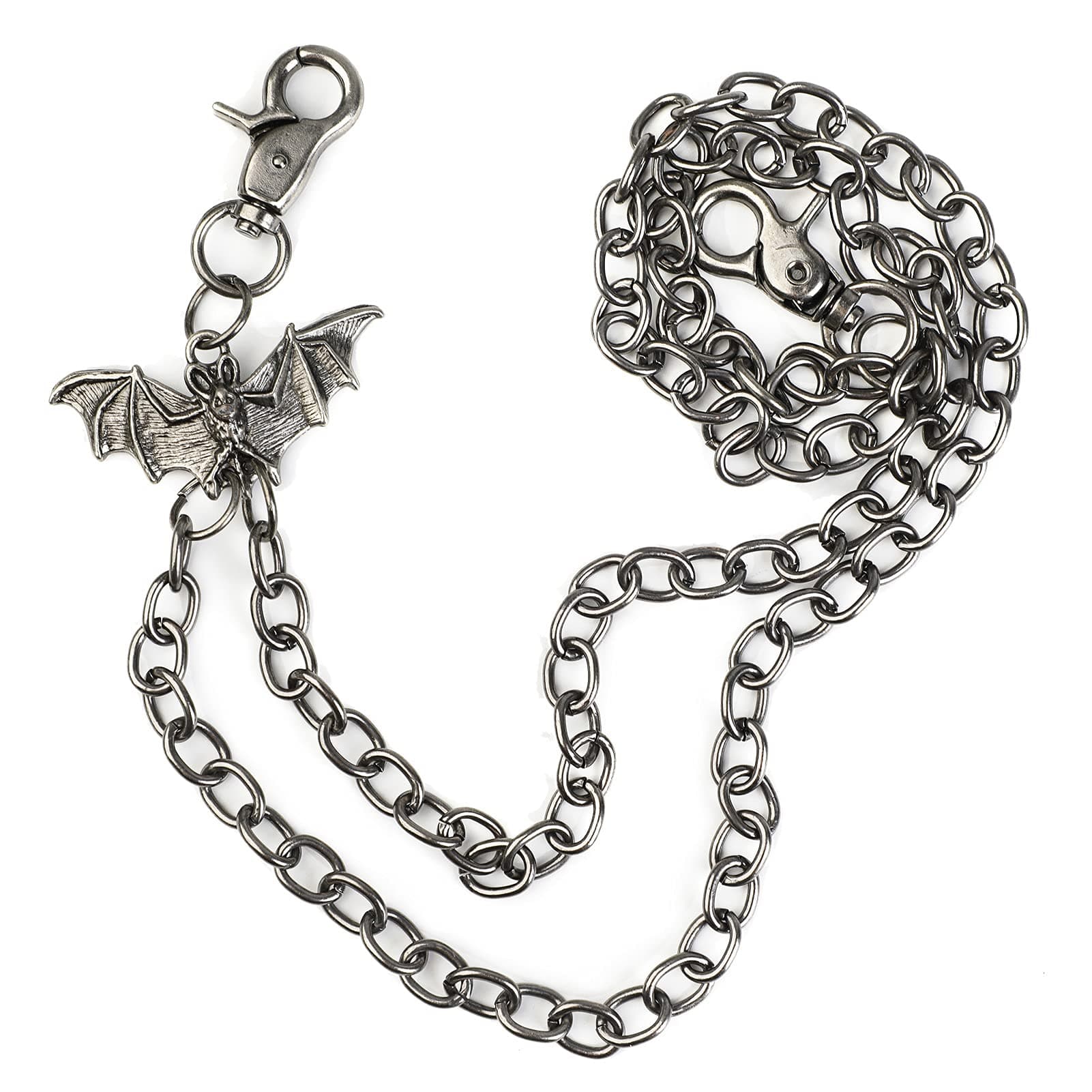 Trouser Chain Denim Wallet with Punk Bat Decor for Men and Women