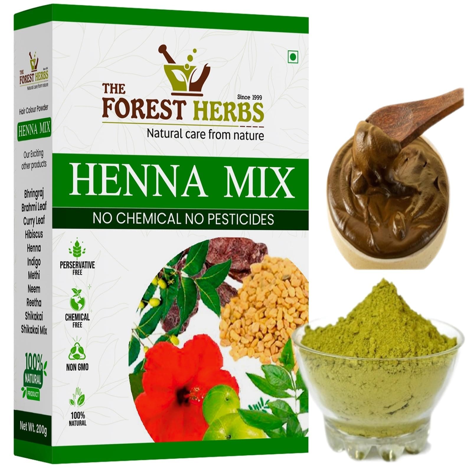 - Henna Powder (200 Grams) Enriched With Precious Herbals For Hair Growth, Colour & Conditioning