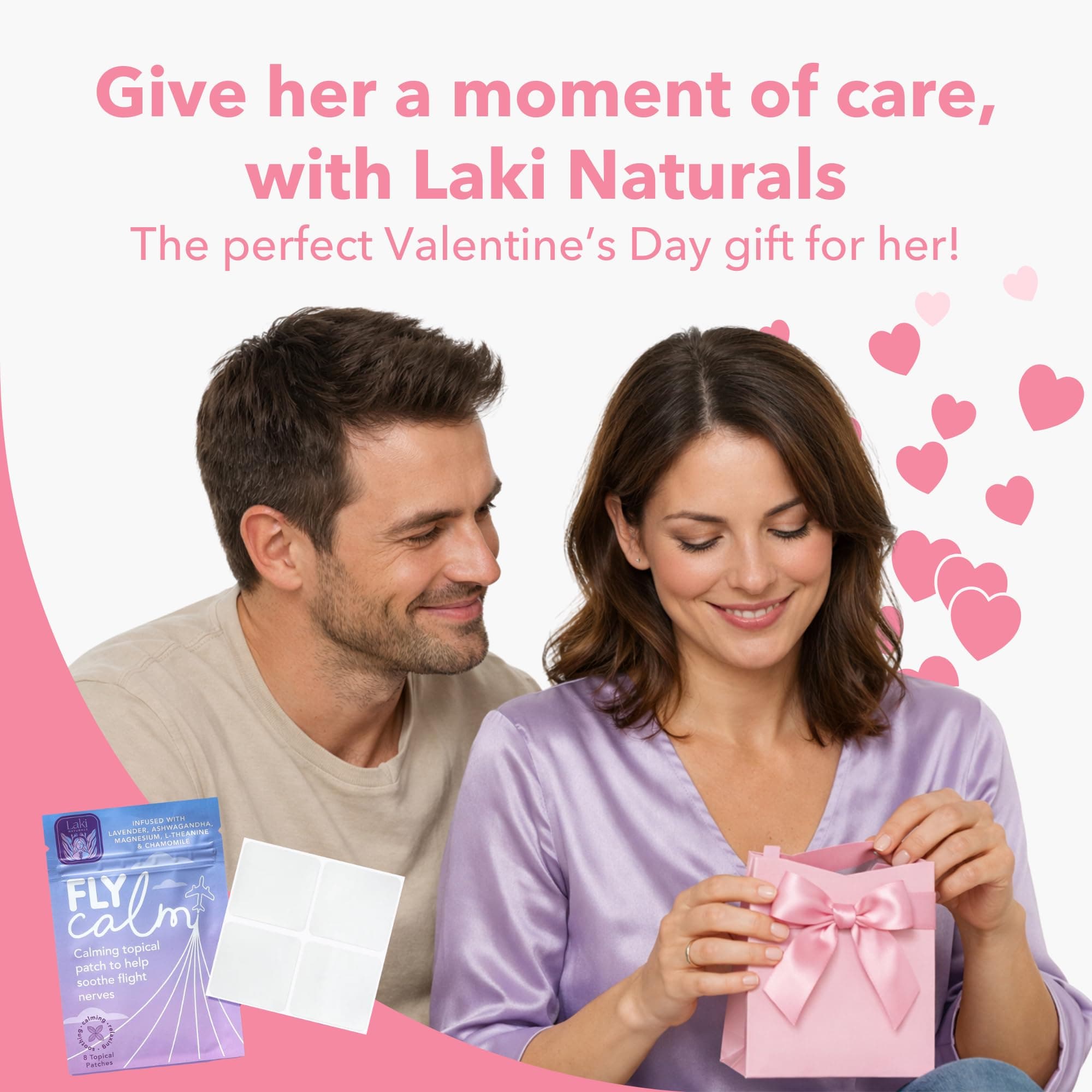 Laki Naturals Fly Calm Patch (Pack of 8) - Relax Nerves, Support Stress, Ease Your Mind for Happy Air Travel - Natural Ingredients to Support Airplane Stress - Calm Your Fear of Flying Naturally