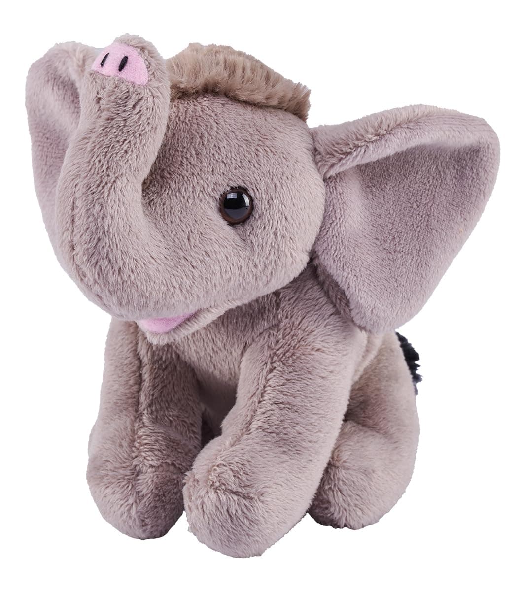 Wild Republic Pocketkins Eco Elephant, Stuffed Animal, 5 Inches, Plush Toy, Made from Recycled Materials, Eco Friendly