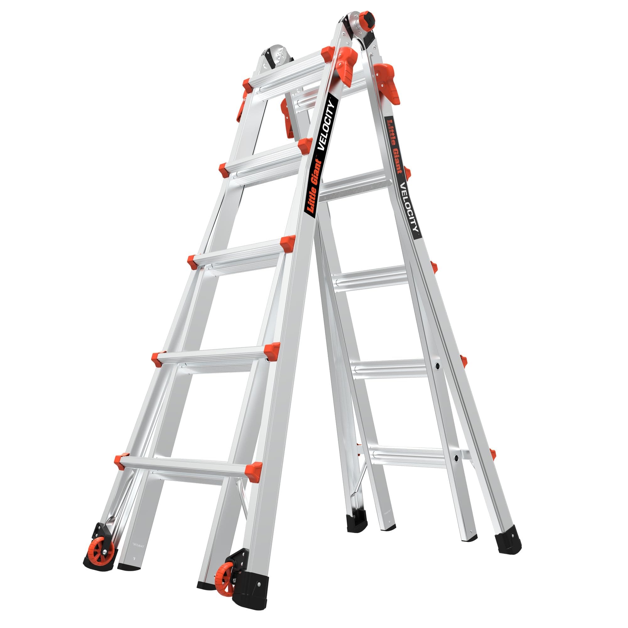 Little Giant Ladder Systems, Velocity with Wheels, M22, 22 Ft, Multi-Position Ladder, Aluminum, Type 1A, 300 lbs Weight Rating, (15422-001) - Grey