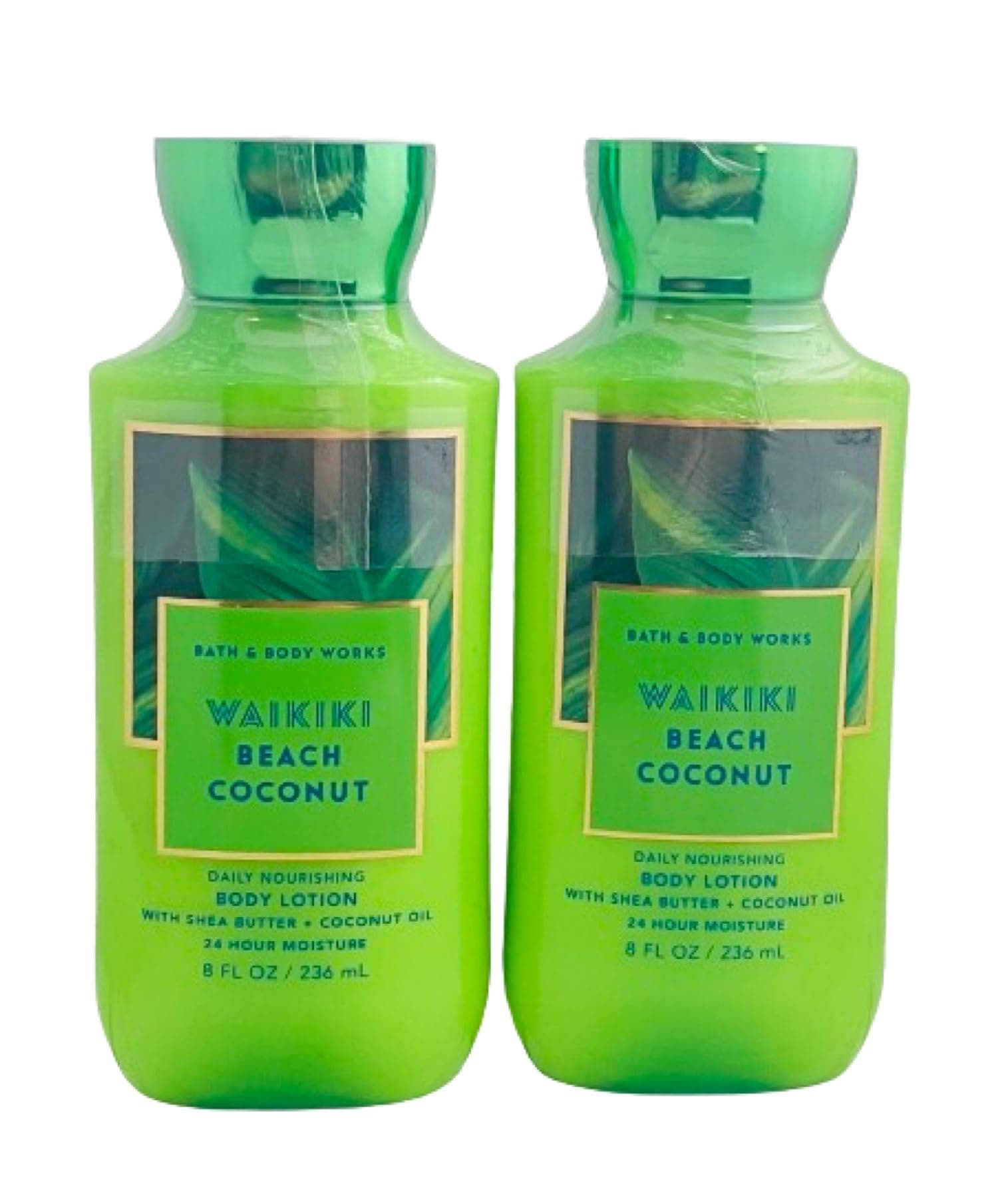 Bath and Body Works Waikiki Beach Coconut Super Smooth Lotion Sets Gift For Women 8 Oz -2 Pack (Waikiki Coconut) 16 Fl Oz