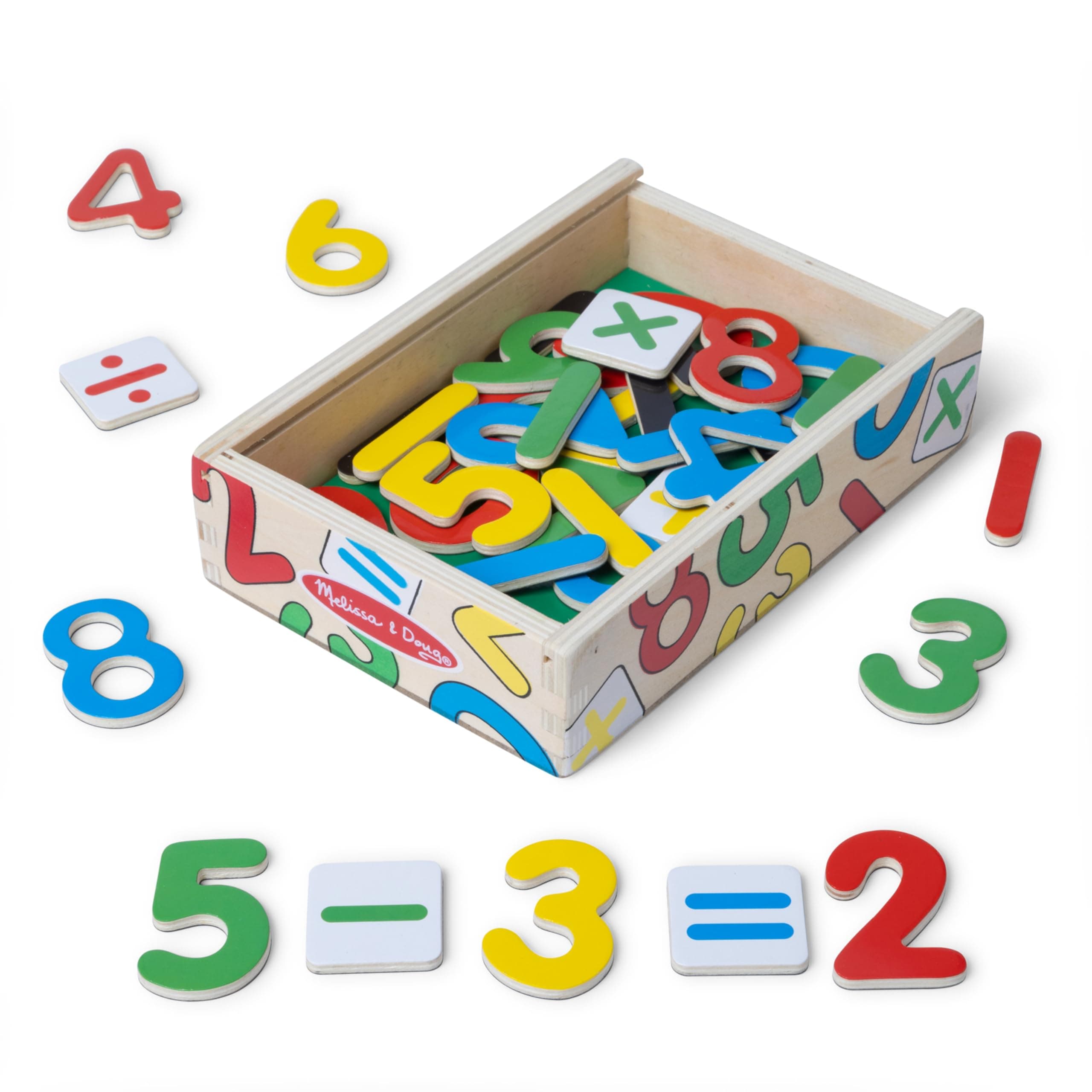 Number Magnets (37 Wooden Number Magnets in a Box)
