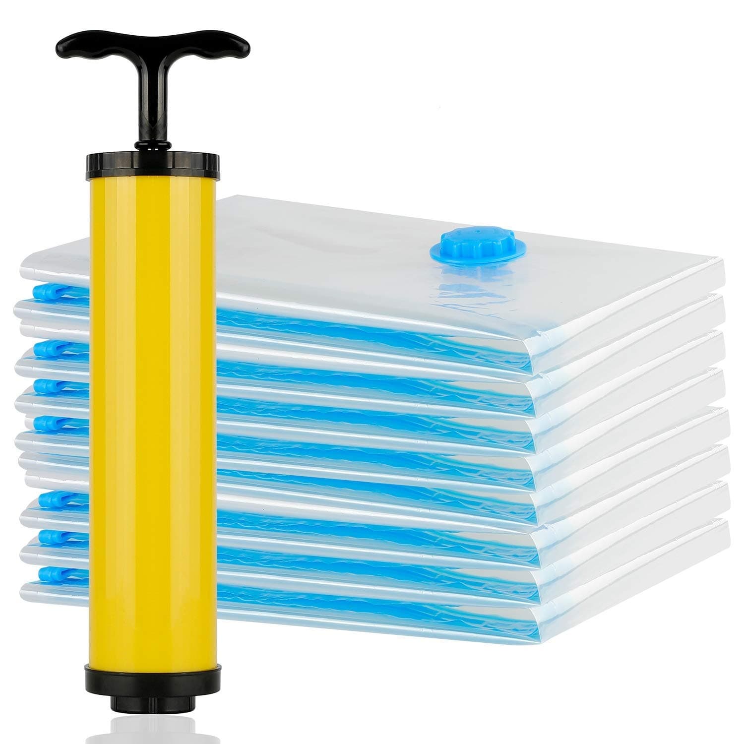 Space Saver Premium Vacuum Storage Bags 5 Bags - 3 Jumbo, 2 Large, Reusable Storage Bags with Travel Pump for Duvets, Bedding, Pillows, Clothes, Quilts, Sweater, Dresses, Suitcases ref 101