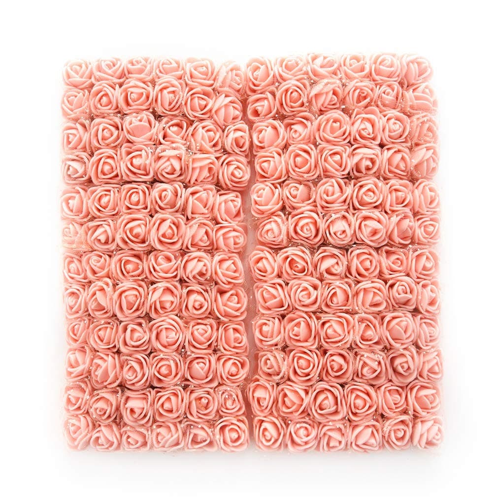 Artificial Roses Flowers Bulk Fake Flowers Fake Roses DIY Wedding Bride Bouquet PE Foam DIY Fake Roses Party Festival Home Decor Rose Flowers 144 PCS 2cm (Peach)