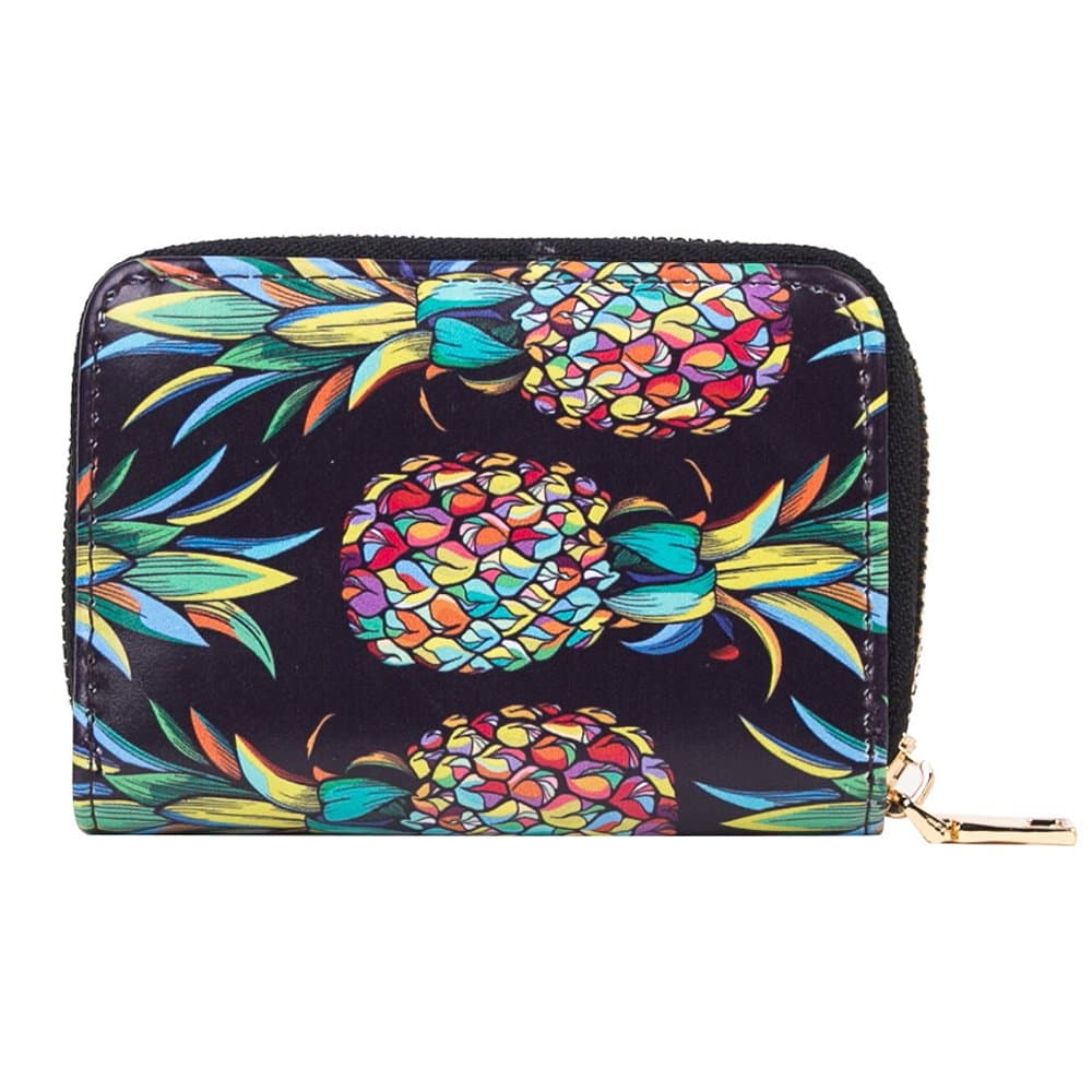 Artmi Fancy Women Card Case Floral Design Card Holder Printed Credit Card Wallets for Girls (Fancy Pineapple)
