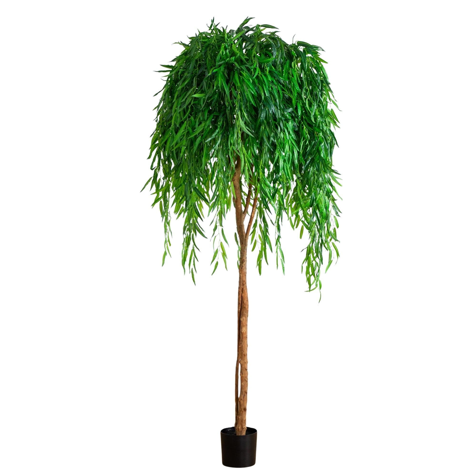 Nearly Natural 7ft Willow Tree Faux Plant, Realistic Indoor Artificial Tree, Home Office Décor