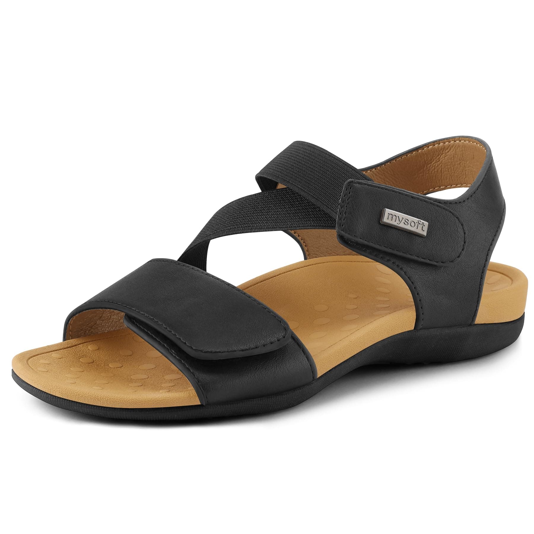 mysoftWomen's Arch Support Sandals Orthotic Comfortable Walking Sandals Lightweight Adjustable Summer Outdoor Shoes