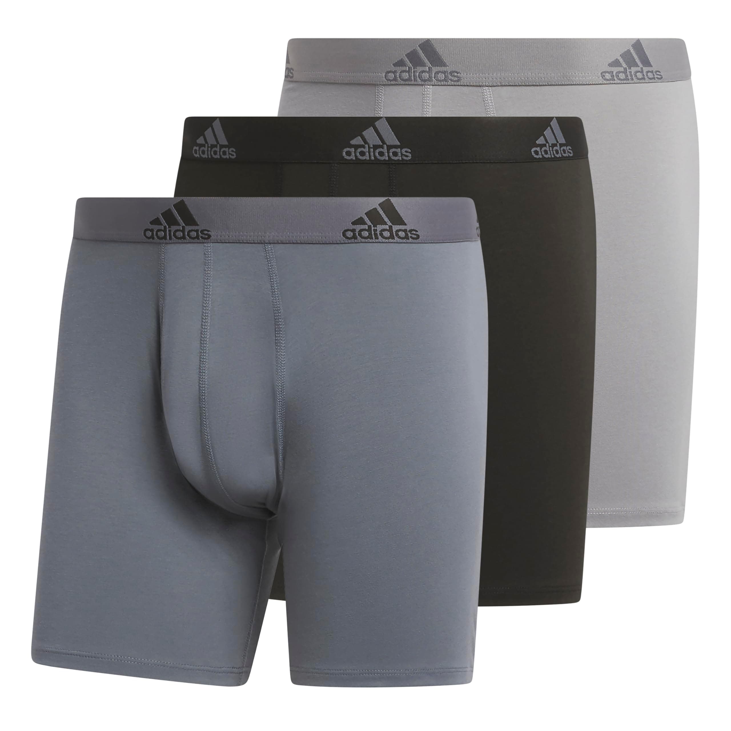 Men's Performance Stretch Cotton Boxer Briefs, Men's Underwear Boxer Brief, Soft Stretch, Superior Comfort, 3-Pack