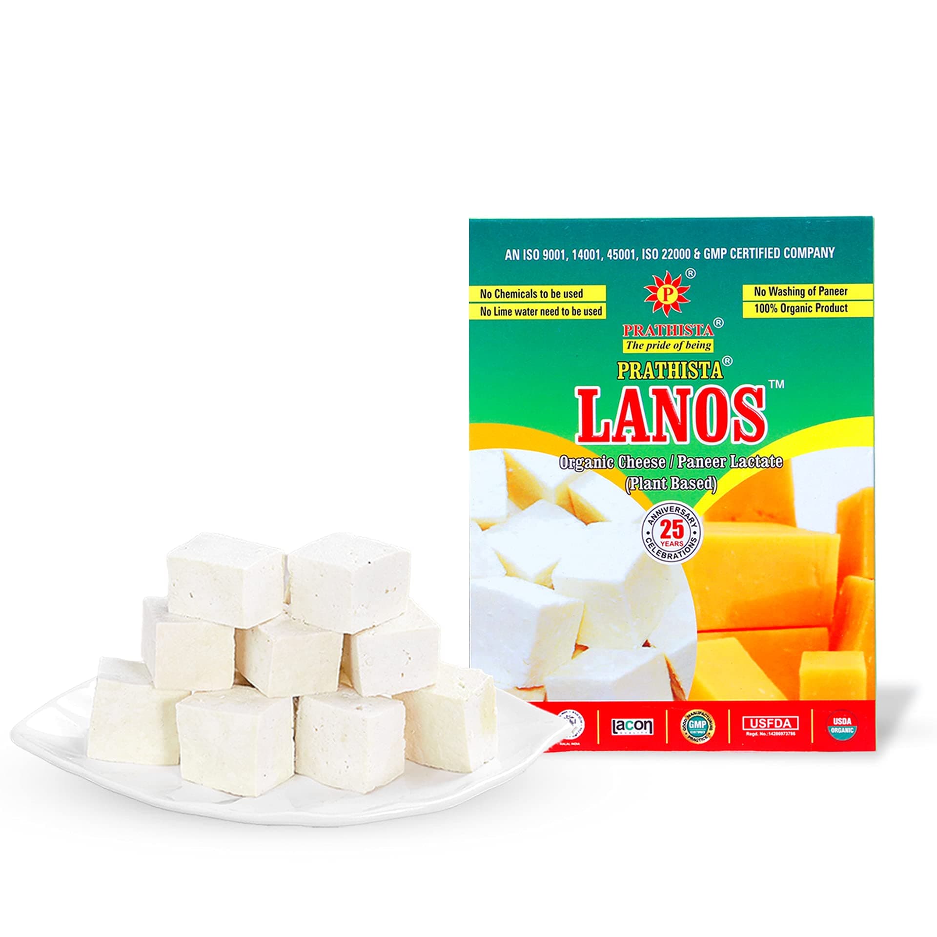 Prathista Lanos Organic Paneer Easy to Prepare- 100 grams Powder