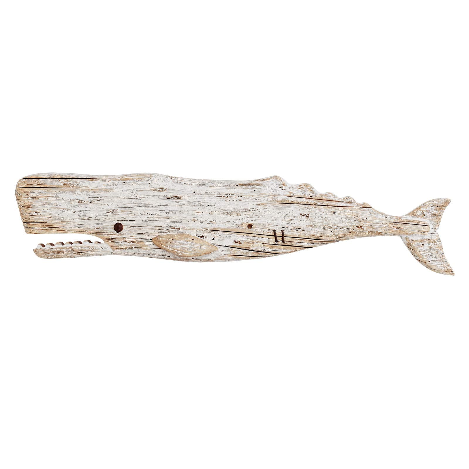 Attraction Design Wooden Whale Decor - Hanging Wall Decoration, Rustic Nautical Whale Sculpture for Beach Theme Home Decor, Suitable for Bathroom, Bedroom, Lake House