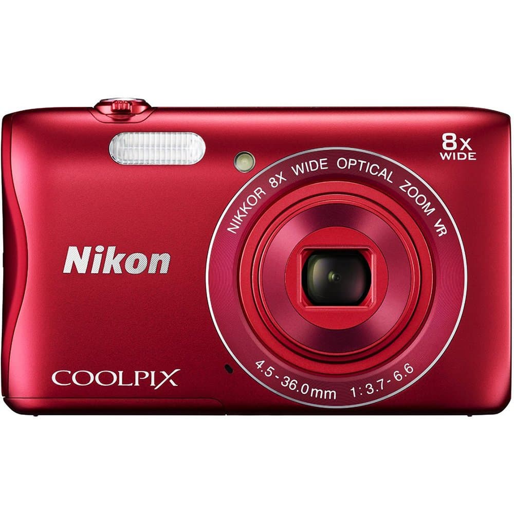 Nikon COOLPIX S3700 Digital Camera with 8x Optical Zoom and Built-In Wi-Fi (Red)