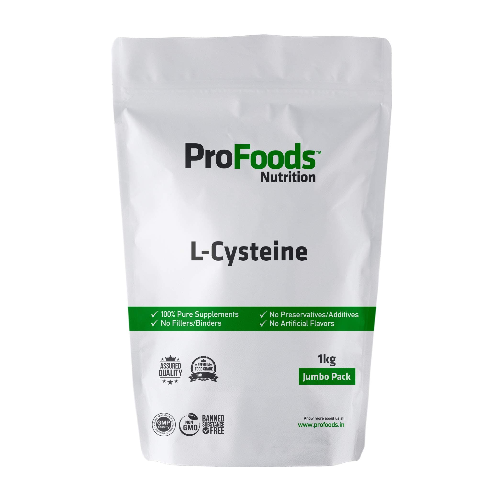 Profoods L Cysteine Base (1 kg) Antioxidant,Builds protein structure (Unflavoured)