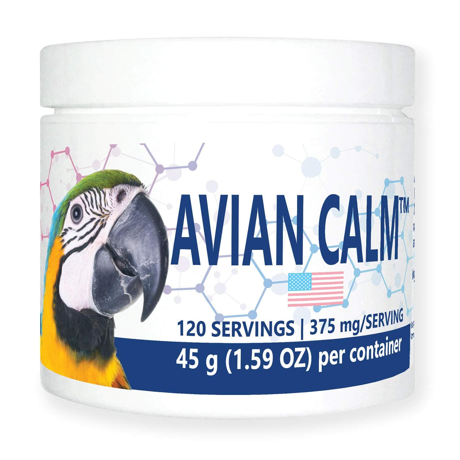Avian Calm™ Dietary Supplement for Parrots, All-Natural Calming Supplement (120 Servings)