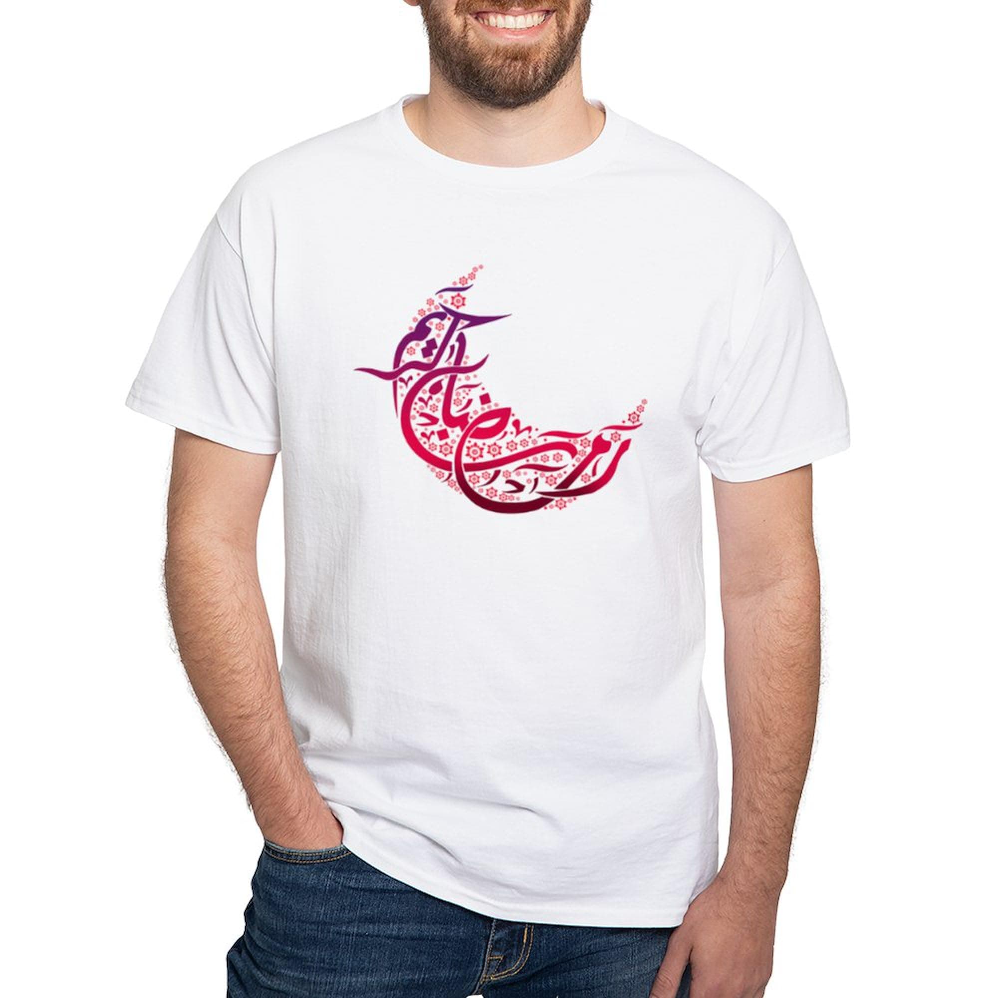 CafePress Ramadan Kareem Crescent White T Shirt Men's 100% Cotton, Classic Graphic White T-Shirt