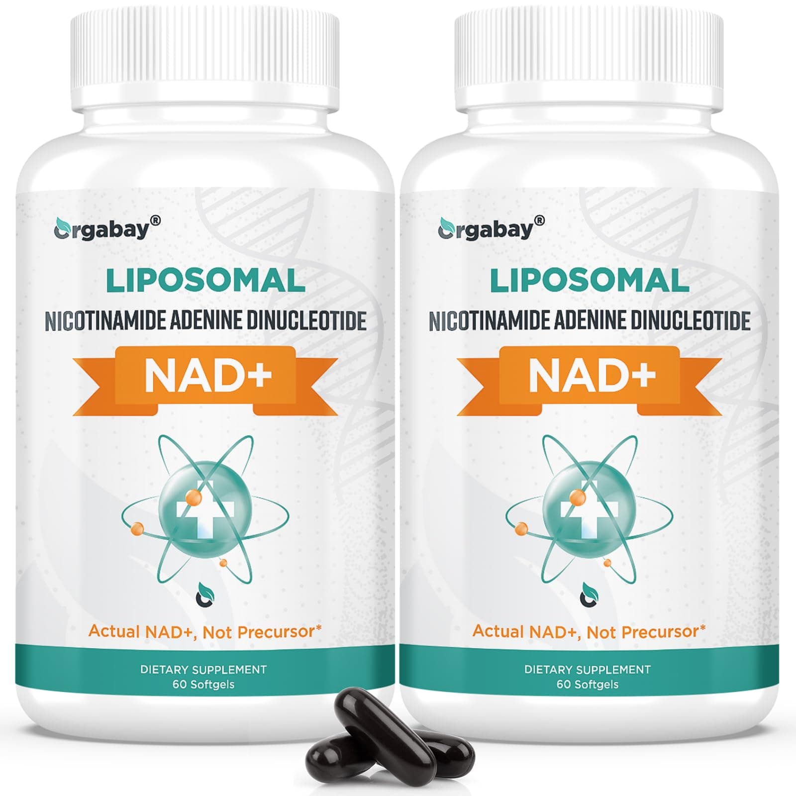 Orgabay Liposomal NAD+ Supplement 500 mg, High Absorption, Boost NAD+ with TMG 250 mg, Actual NAD Plus More Efficient Than Nicotinamide Riboside, Support Cellular Energy, Healthy Aging | 120 Softgels