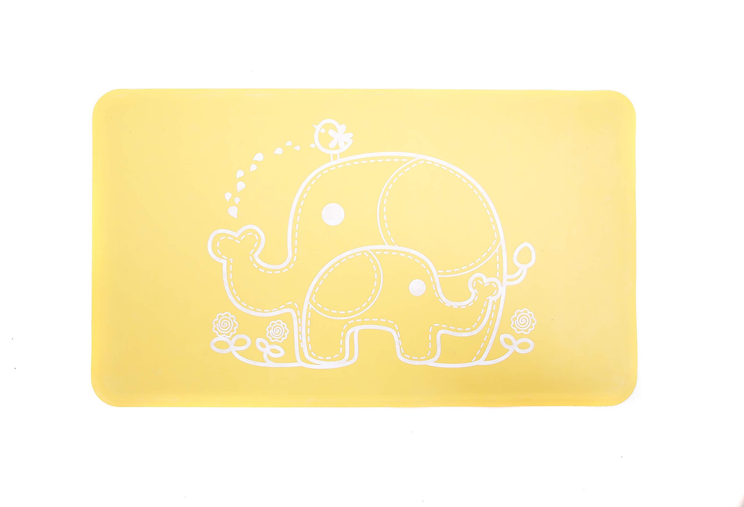 Salinka Natural Rubber Anti Slip Baby Bath Mat - Phatalates, PVC and Lead Free - Non Slip Mat for Bathtub and Shower - Durable Mildew Mold Resistant - Many Strong Suction Cups (Yellow)
