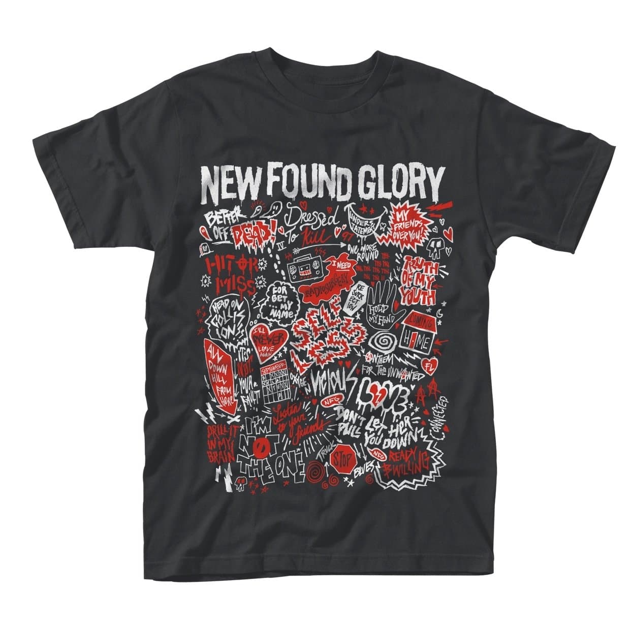 New Found Glory T Shirt Hits Official Mens Black