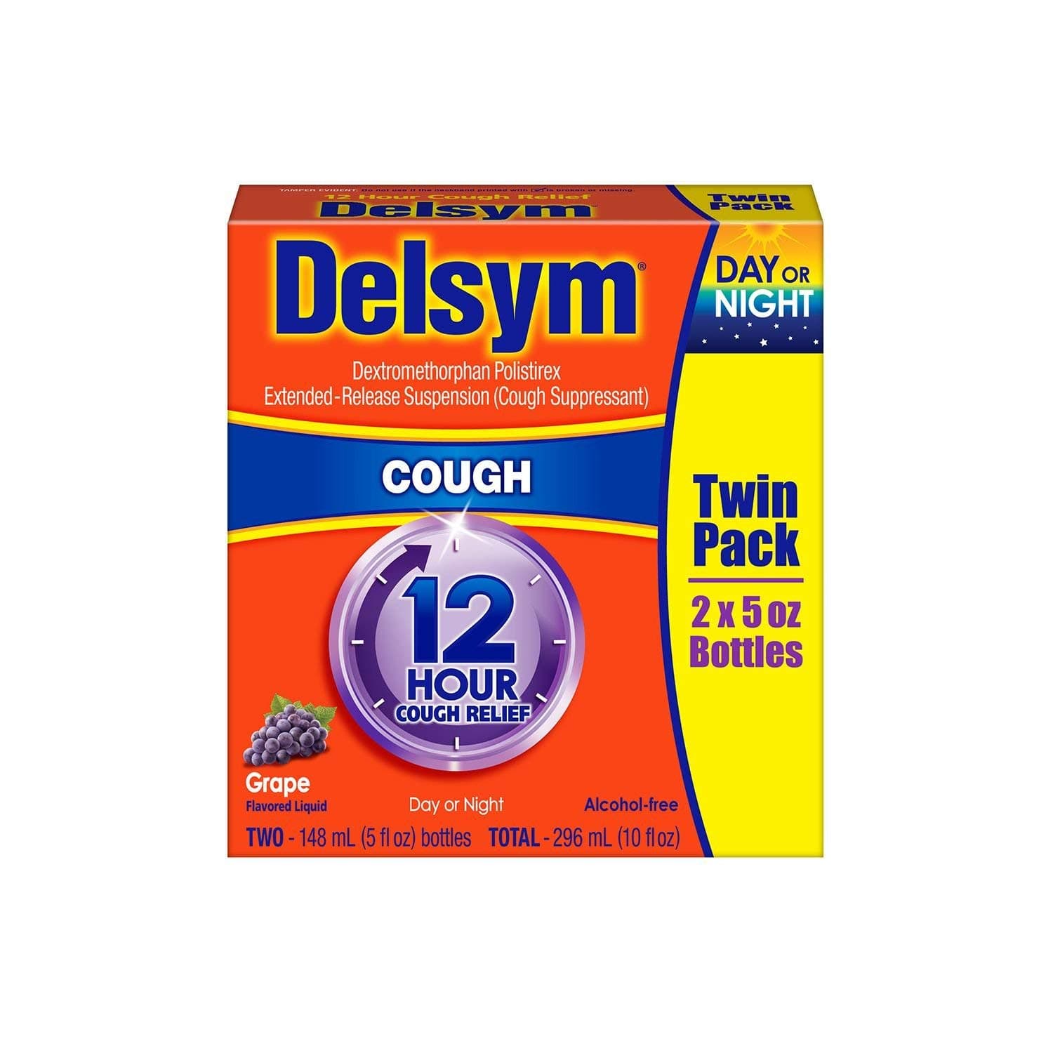 Delsym Extended Release Suspension Children's Grape-Flavored, 5-Ounces Box (Pack of 2)