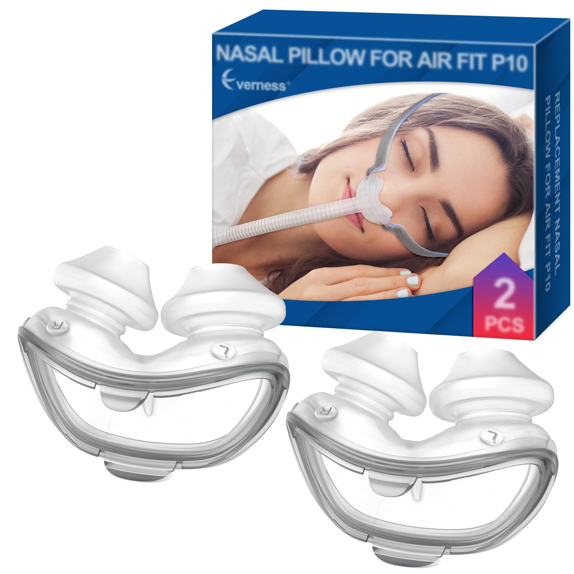 2 Packs Replacement Nasal Pillows for Airfit P10 Medium, FSA/HSA Eligible, Lighter Weight and Better Seal, Replacement CPAP Supplies with Softer Silicone