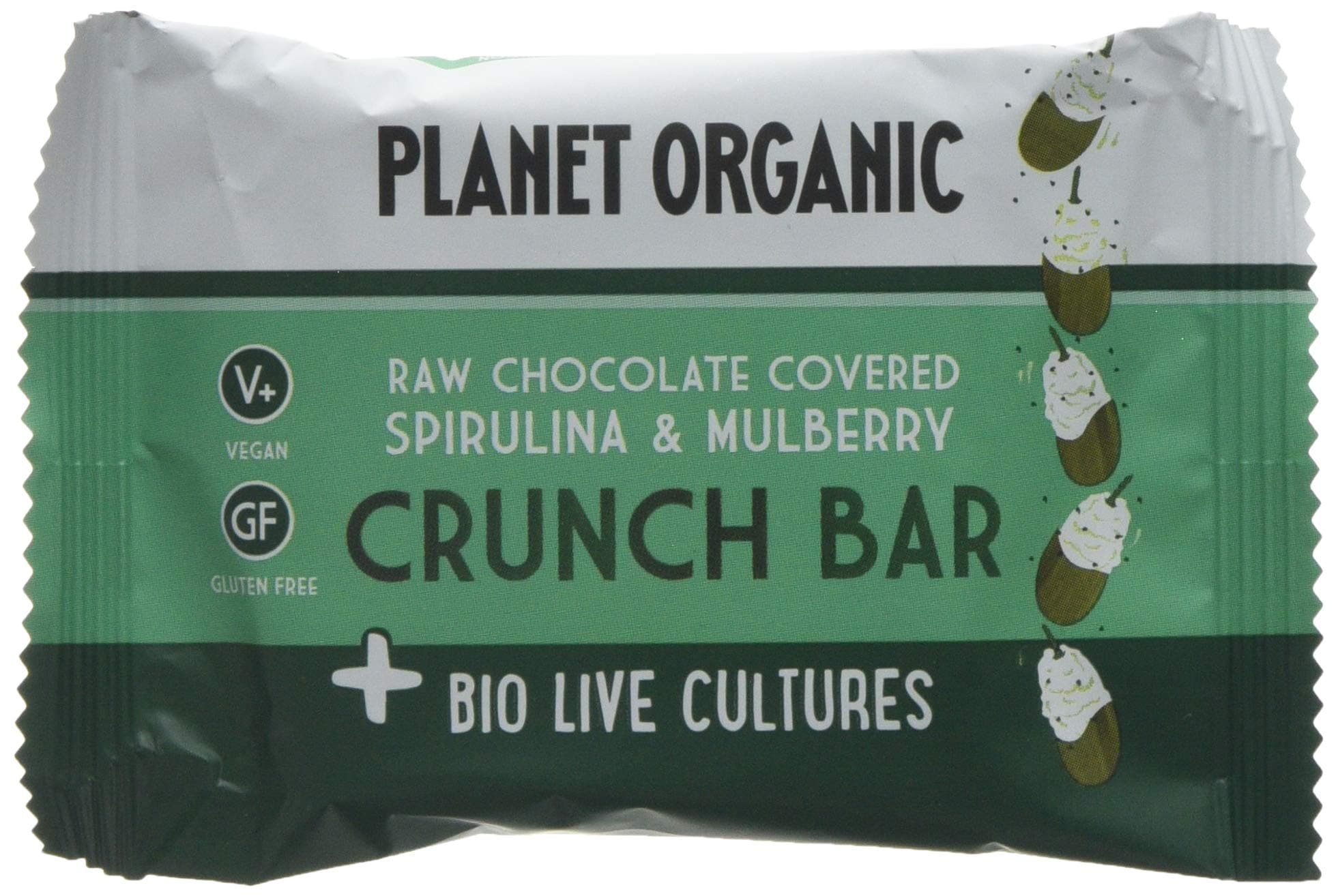 Planet Organic Mulberry Spirulina Biolive Choc Crunch, 40 g, Pack of 20