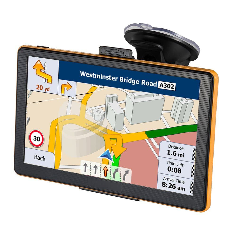 7 Inches Sat Nav Car Truck GPS Navigation with Touchscreen Include UK & EU Latest Maps and Lifetime Map Updates