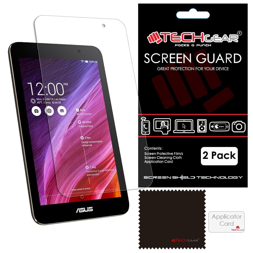 TECHGEAR [2 Pack] Screen Protectors for Asus MeMO Pad 7 (ME176CX) - Clear Lcd Screen Protectors With Cleaning Cloth & Application Card