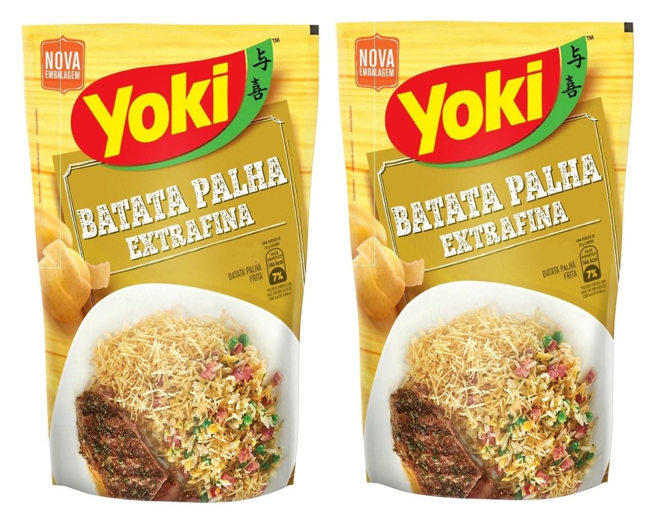 Batata Palha Extrafina Extra Fine Potato Sticks - Yoki - 4.23 oz - Pack of 02