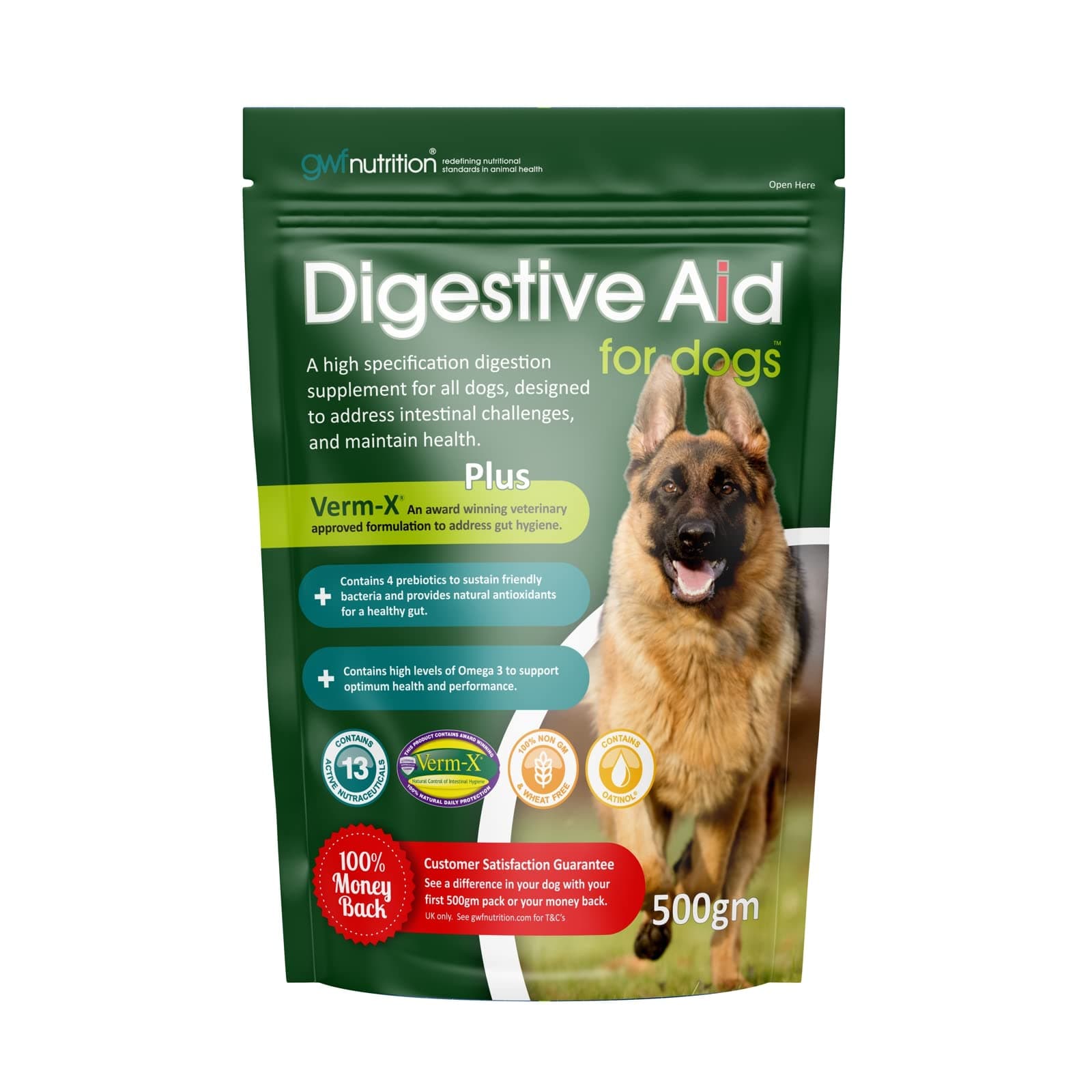 Digestive Aid for Dogs | Digestive Health Supplement for All Dogs | All Ages and Breeds | 500g Pouch