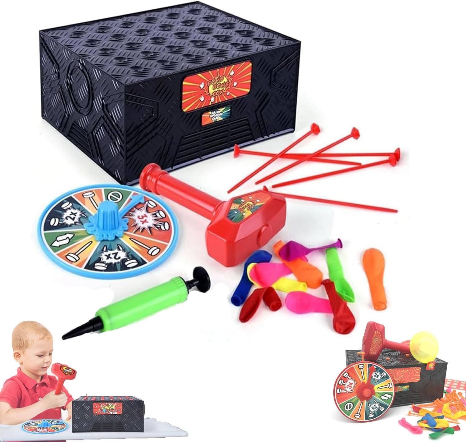 ORCHID M® Bang Popping Game Whack a Balloon Game Funny Balloon Desktop Board Games for Family Blast Box Endless Fun and Laughter for Kids 4-12