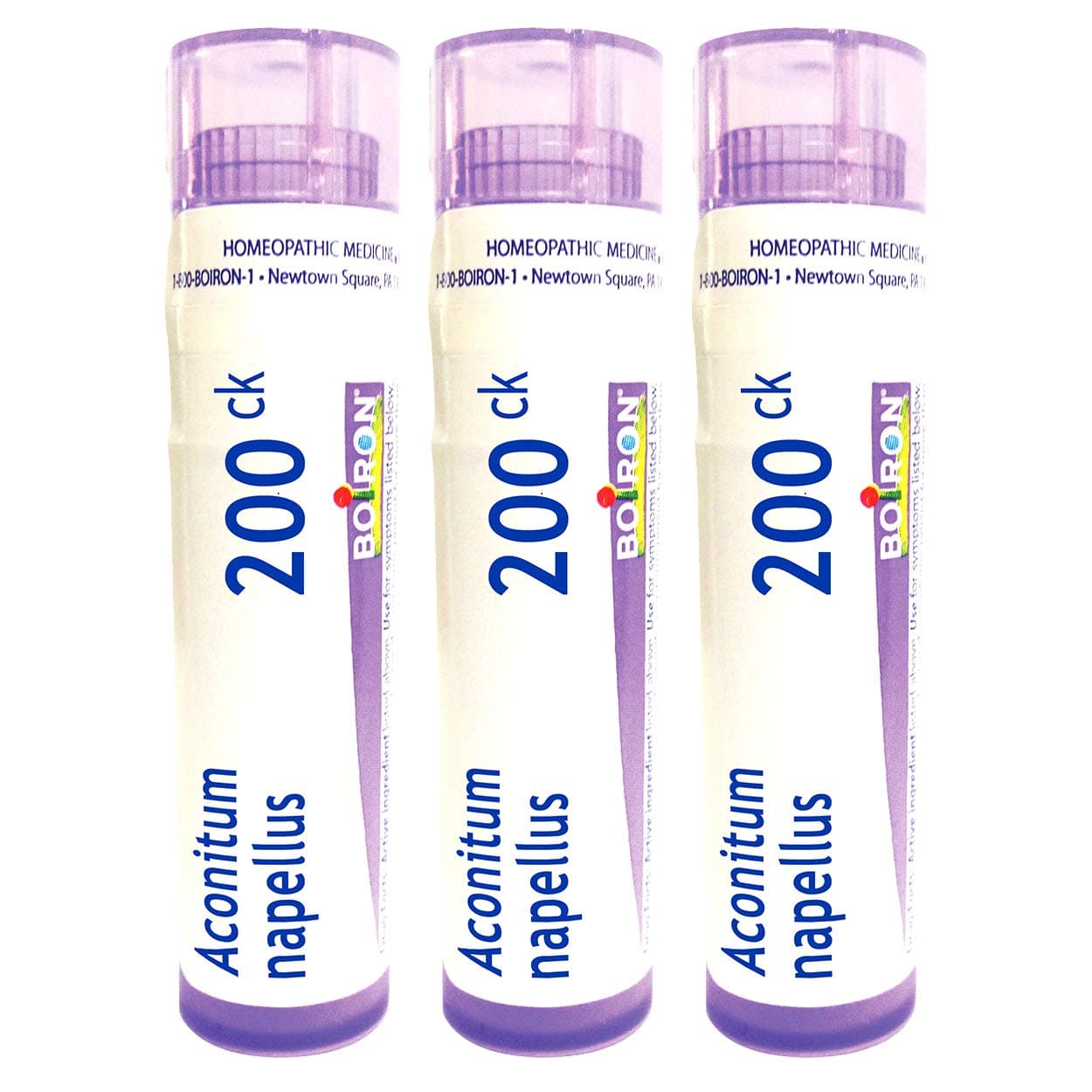 Boiron Aconitum Napellus 200ck Homeopathic Medicine for High Fever - Pack of 3 (240 Pellets)