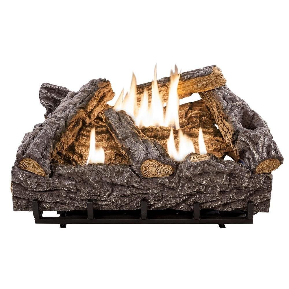 24 in. Timber Creek Vent Free Dual Fuel Gas Log Set with Thermostat