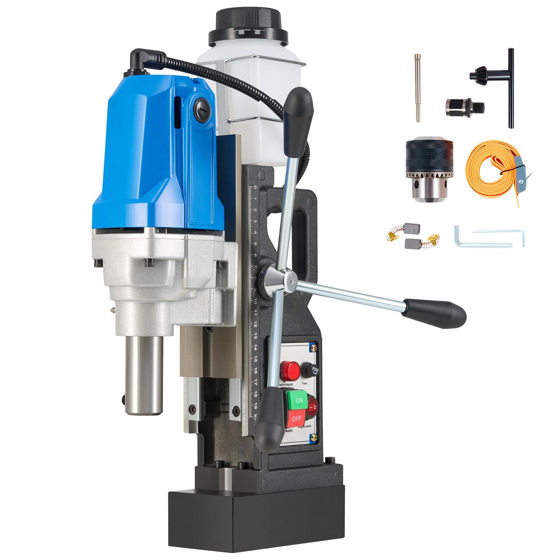 ZELCAN 1100W Mag Drill Press, 2700 lbf Portable Magnetic Drill Press with 1.6" Boring Diameter, Heavy Duty Magnetic Drill with All-Copper Motor, 550 rpm Electric Drilling Machine