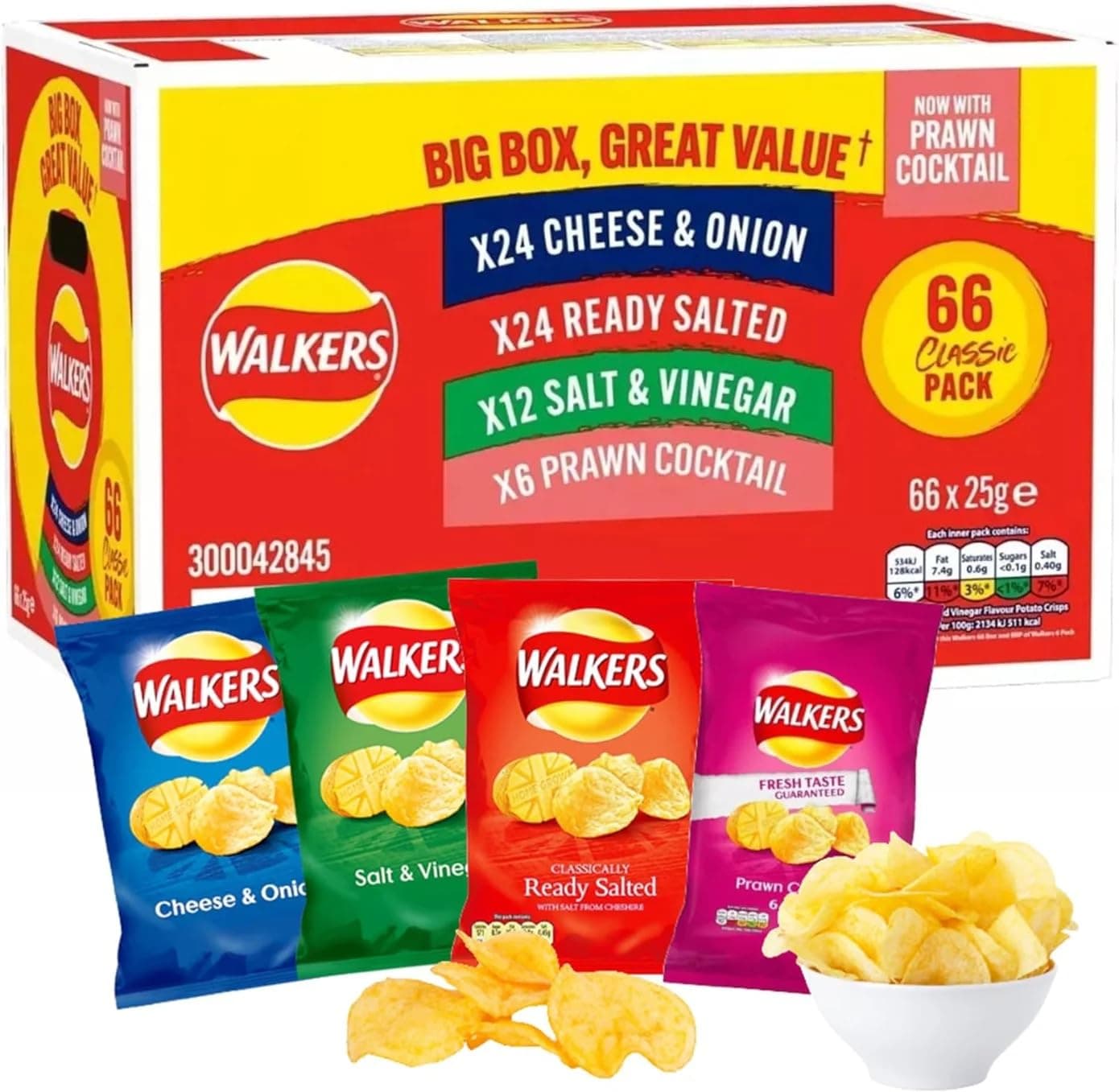 "Walkers Chips Mega Pack – 66 x 25g Bags of Crunchy Goodness"