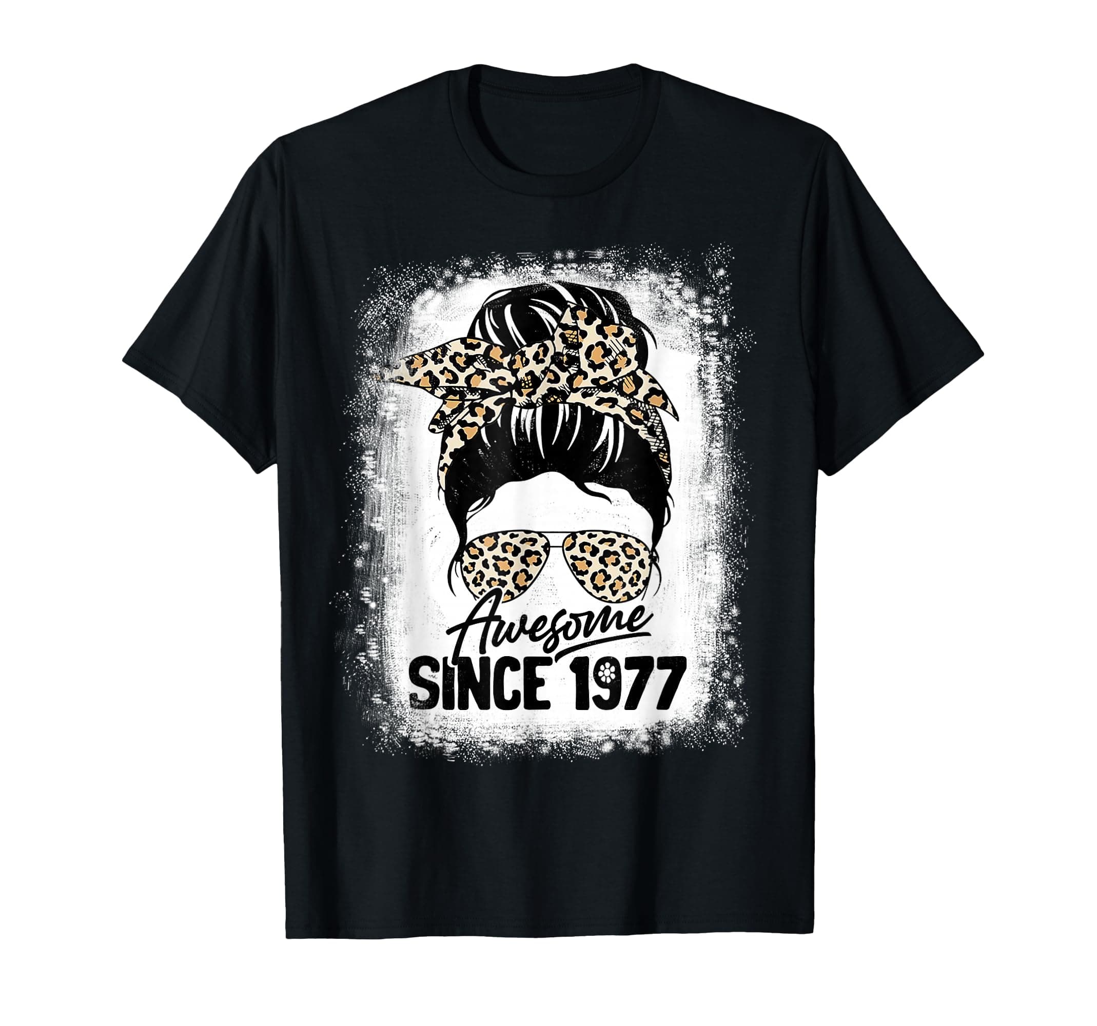 45 Years Old Awesome Since 1977 Leopard 45th Birthday T-Shirt