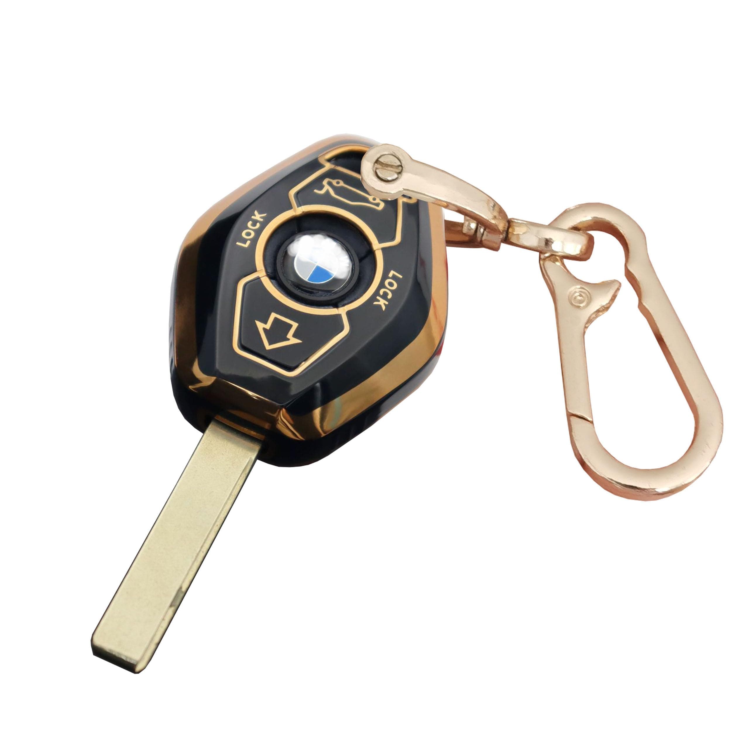 for BMW Key Fob Cover Keyless Entry Remote Control Key Case Protector with Keychain Fit for BMW 3 5 7 Series M3 M5 M6 X3 X5 Z3 Z4 Z8 LX8FZV (for BMW B, Black)