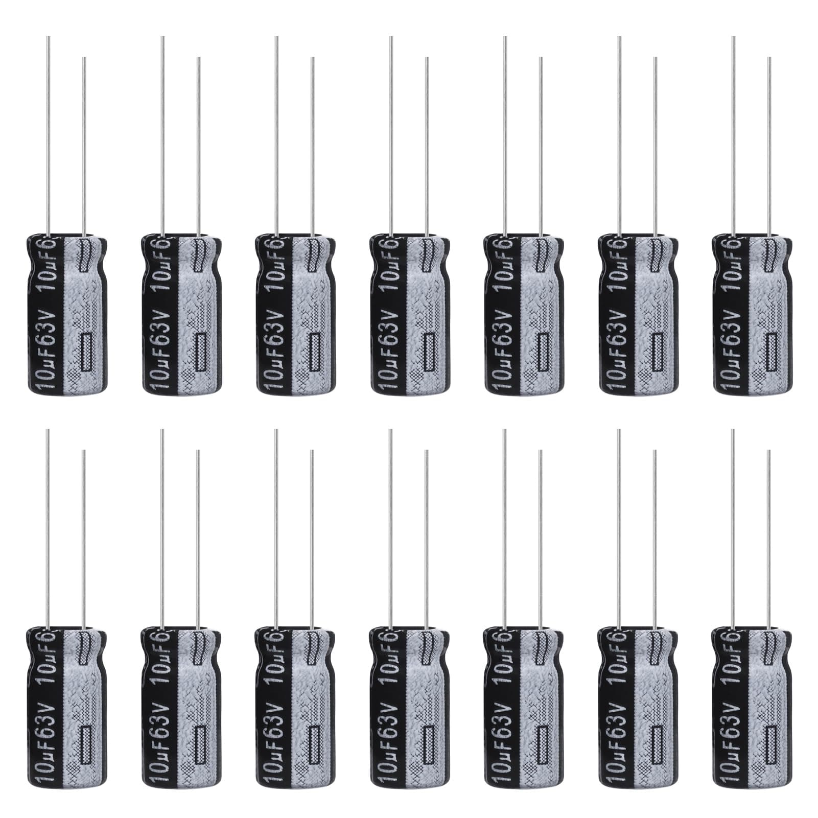 10uF 63V 5x11mm Electrolytic Capacitor 10 UF MFD 63 Volt 0.2x0.43in Aluminum Capacitors (Pack of 15)