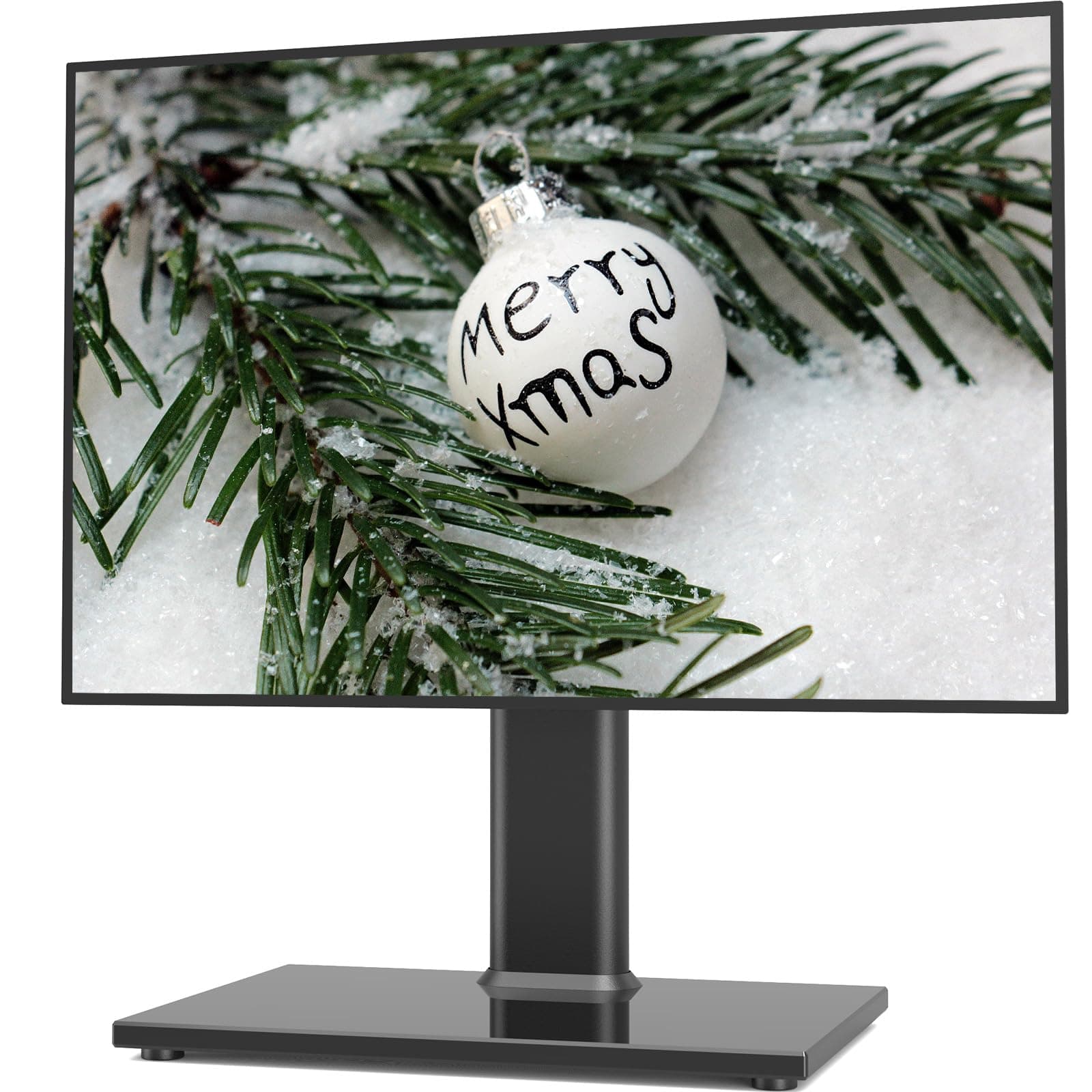 Universal TV Stand Base for 27 to 60 inch TVs, Table Top TV Stand with 9 Level Height Adjustable, Holds up to 88lbs Screens