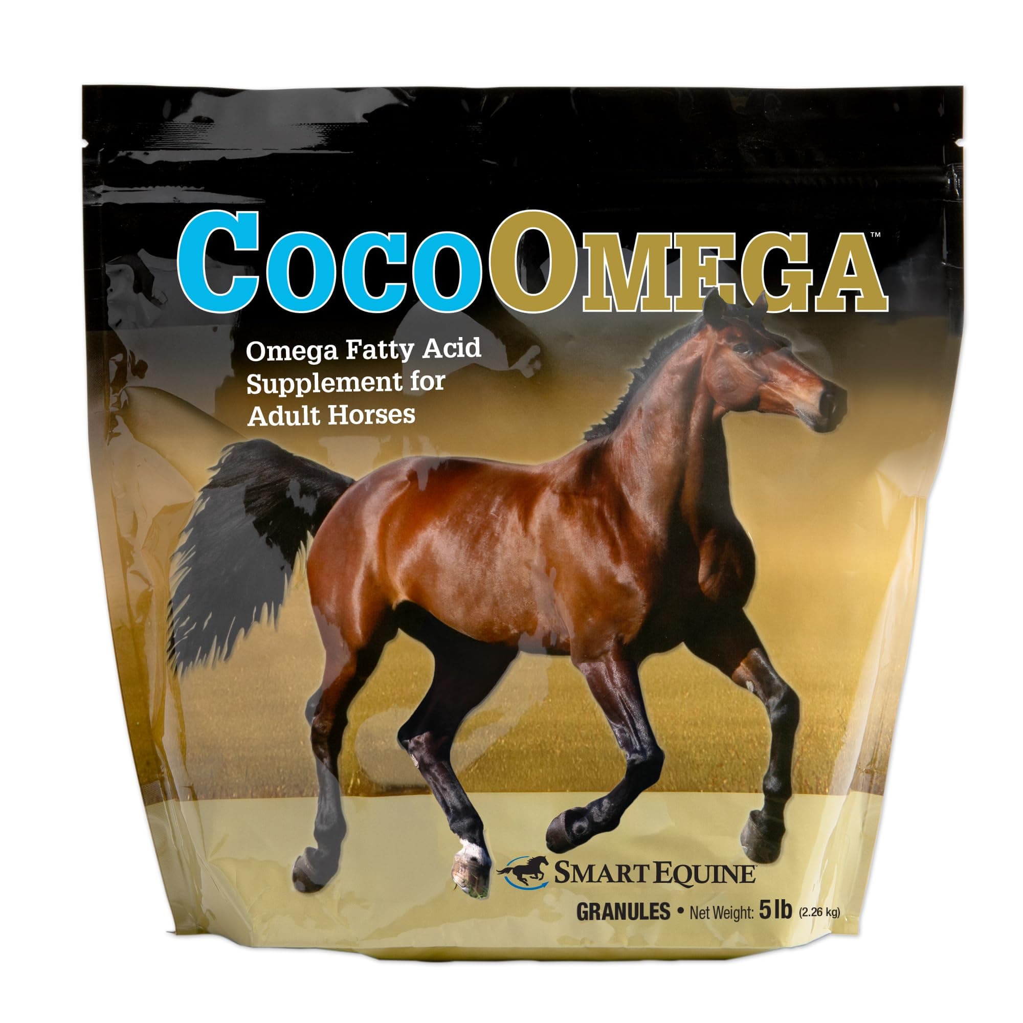 CocoOmega Granular | Horse Supplements for Skin, Hoof, & Coat Health | Omega-3 Fatty Acids | 5 LB