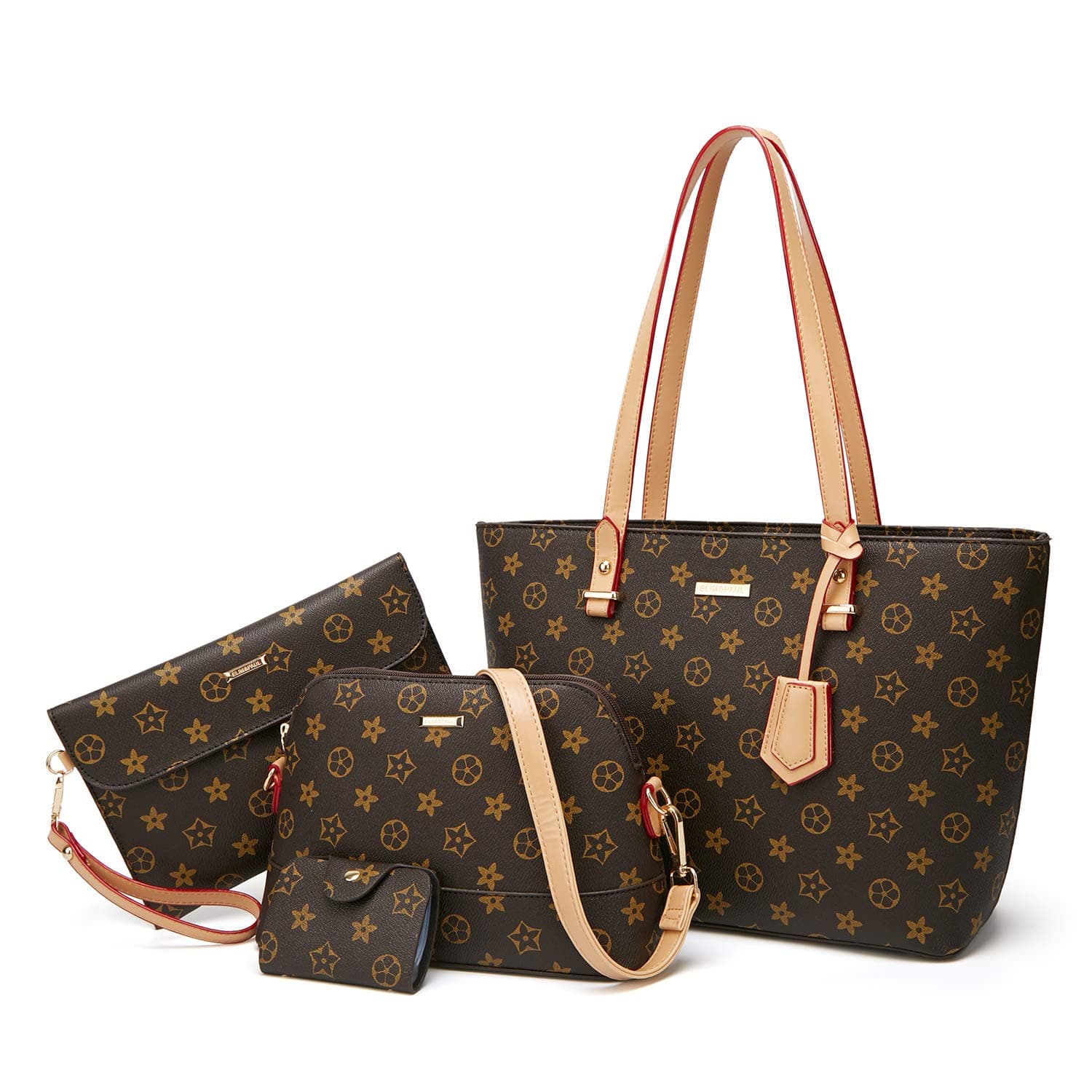 Women Fashion Handbags Tote Bag Shoulder Bag Top Handle Satchel Purse Set 4pcs