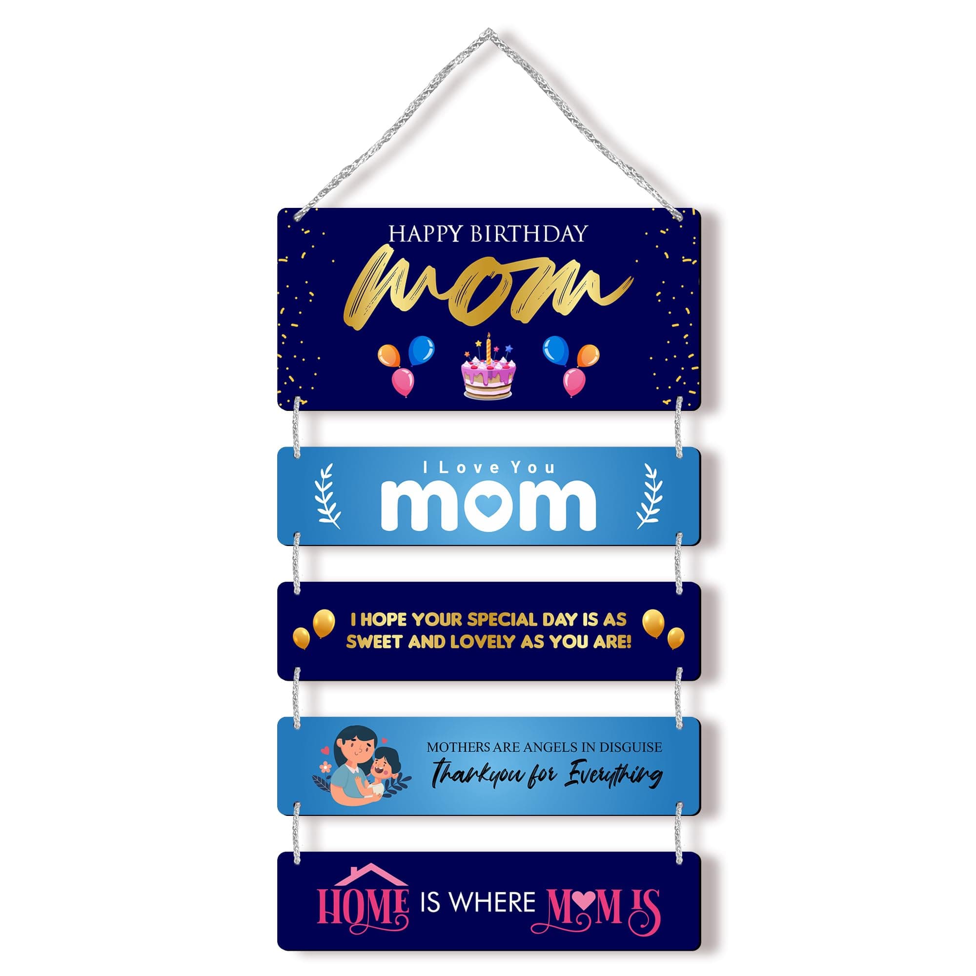 REGALOCASILA Mom Quotes Wall Hanging Home Decoration product For Mother's Day & Mom's Birthday Gift Suitable For Living Room Best Mom Gift Ideas Size: 12x25 In